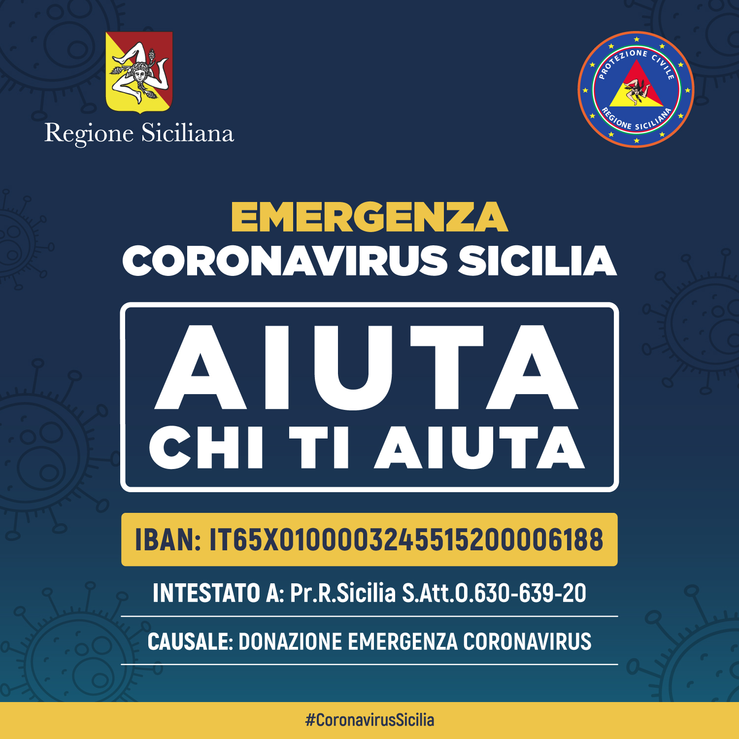 Coronavirus: Regione attiva conto corrente per donazioni