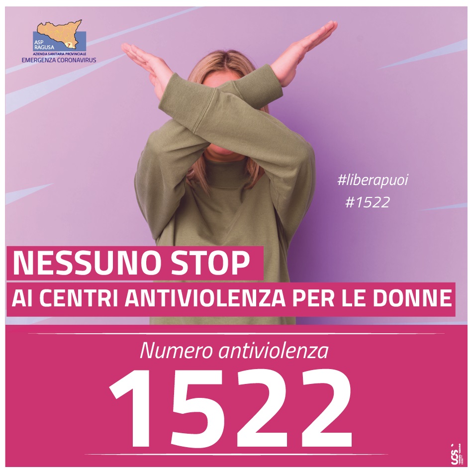 Coronavirus: il numero dell’Asp per le vittime di violenza e stalking