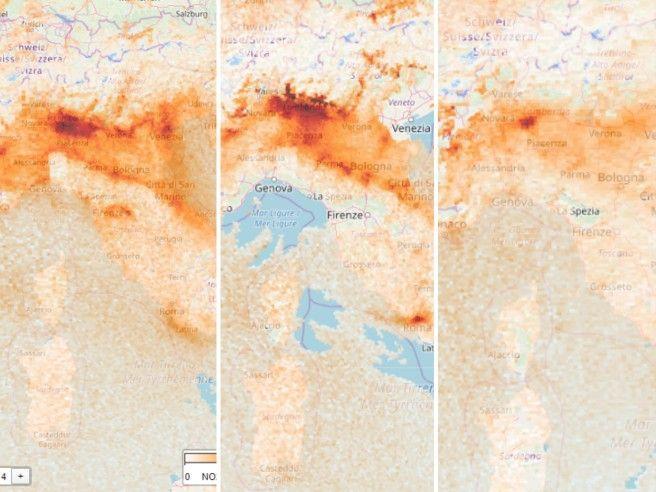 Effetto coronavirus: l’aria diventa più respirabile. I satelliti rivelano una netta diminuzione dell’inquinamento sul Nord Italia