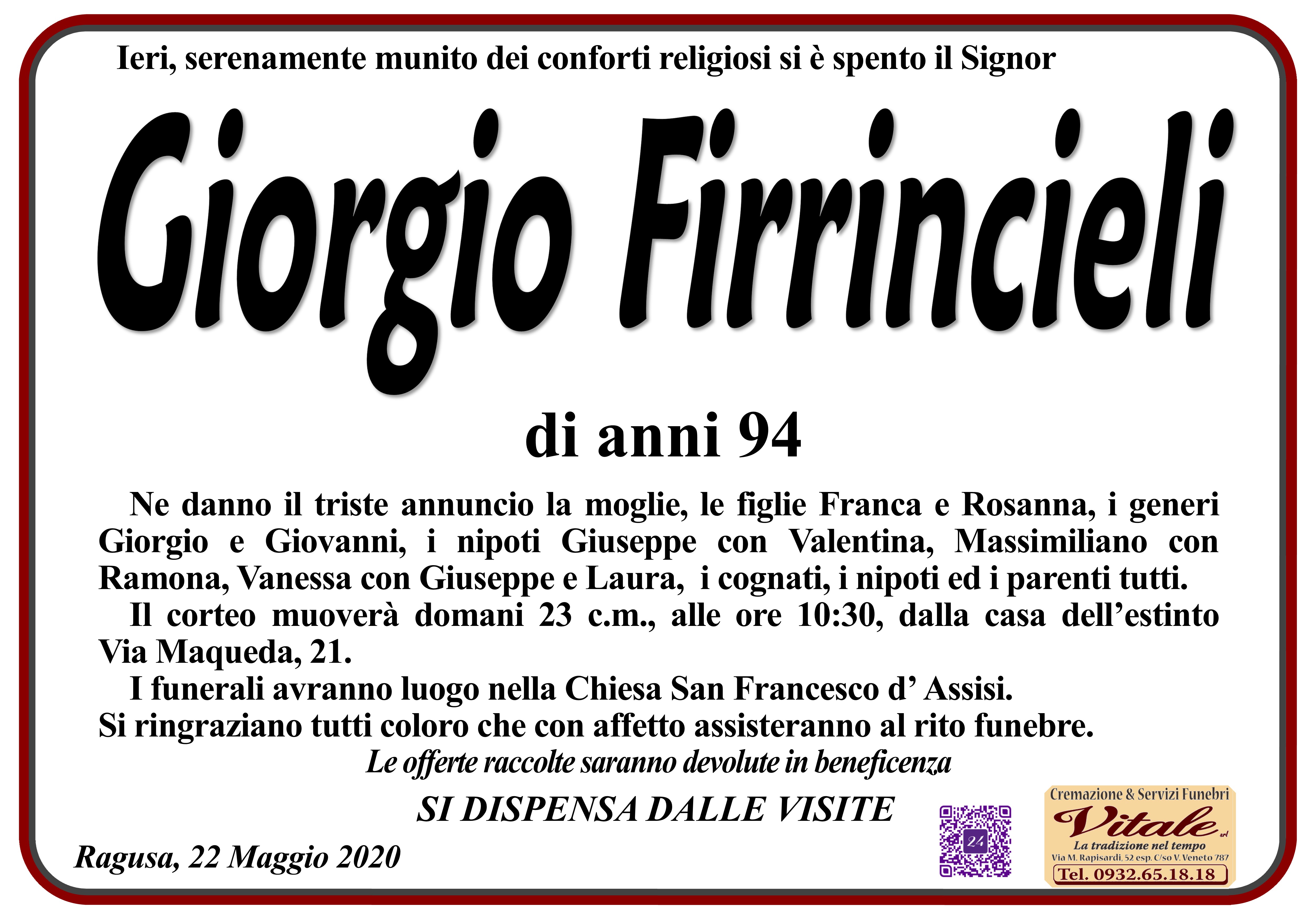 Necrologi: Giorgio Firrincieli