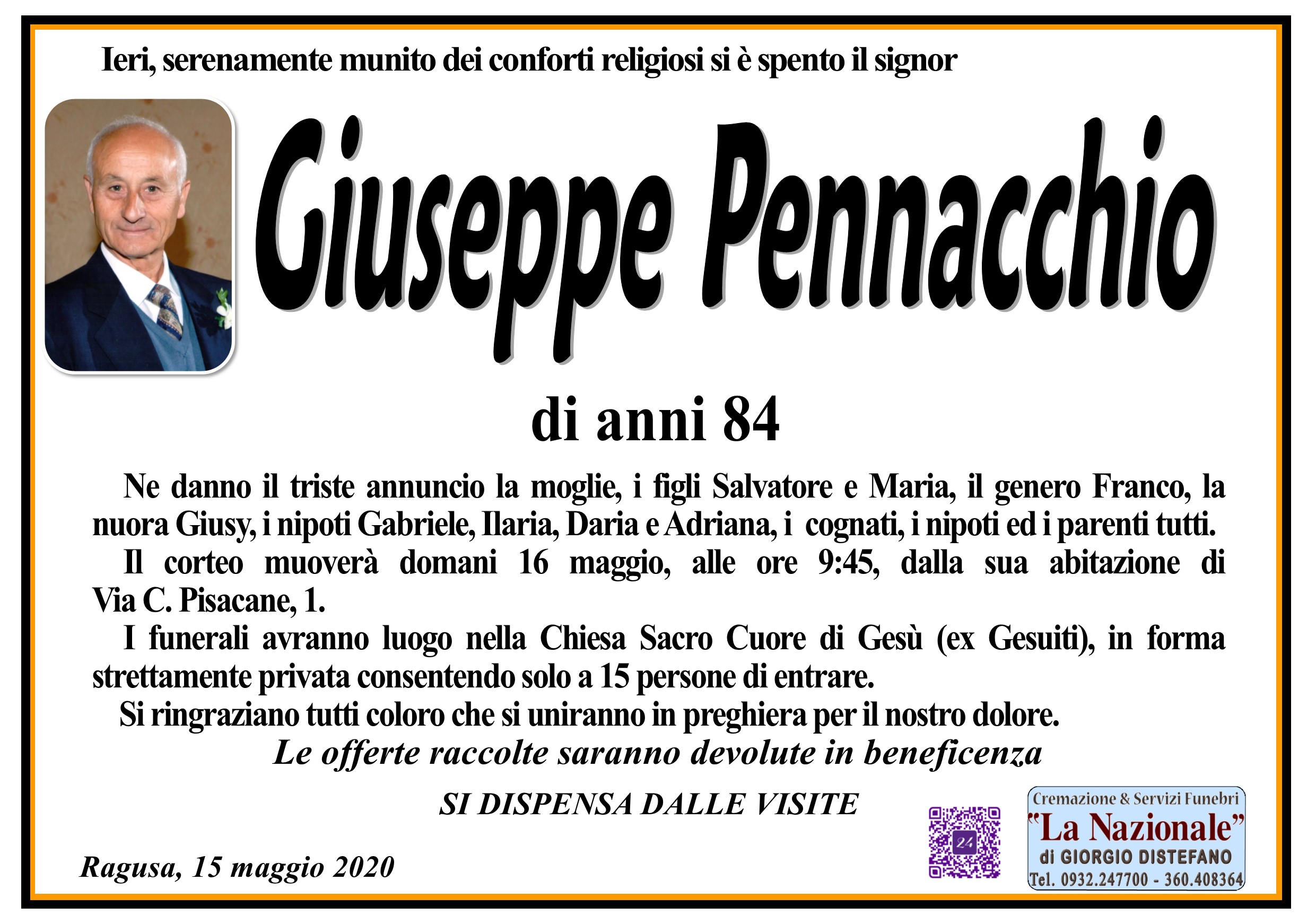 Necrologi: Giuseppe Pennacchio