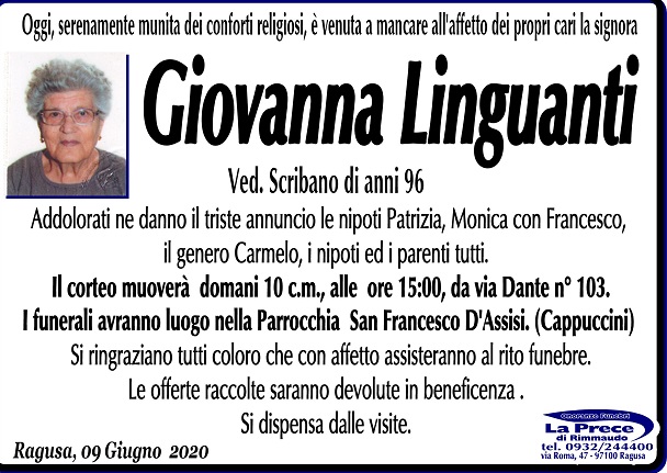 Necrologi: Giovanna Linguanti