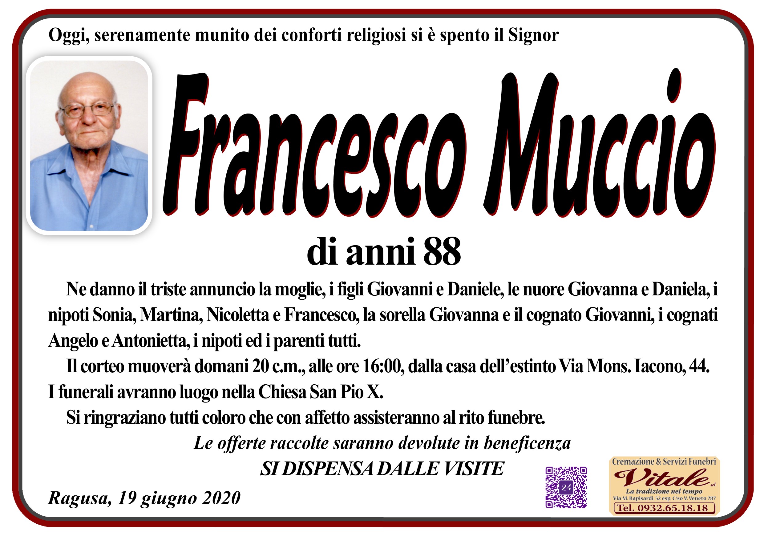 Necrologi: Francesco Muccio