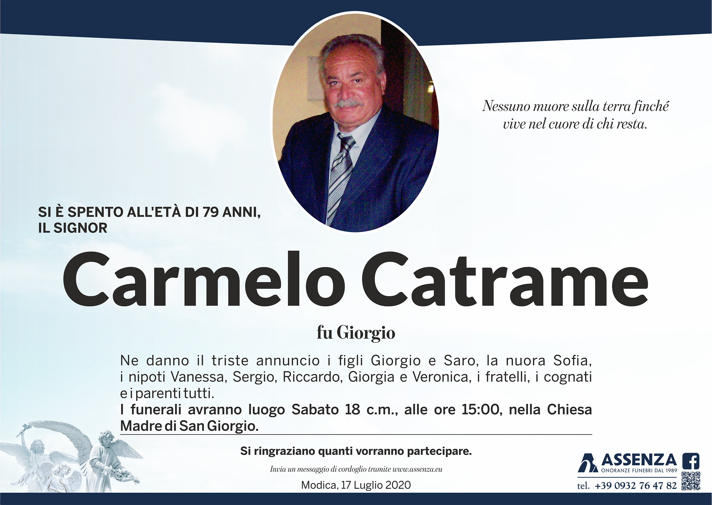 Necrologi: Carmelo Catrame
