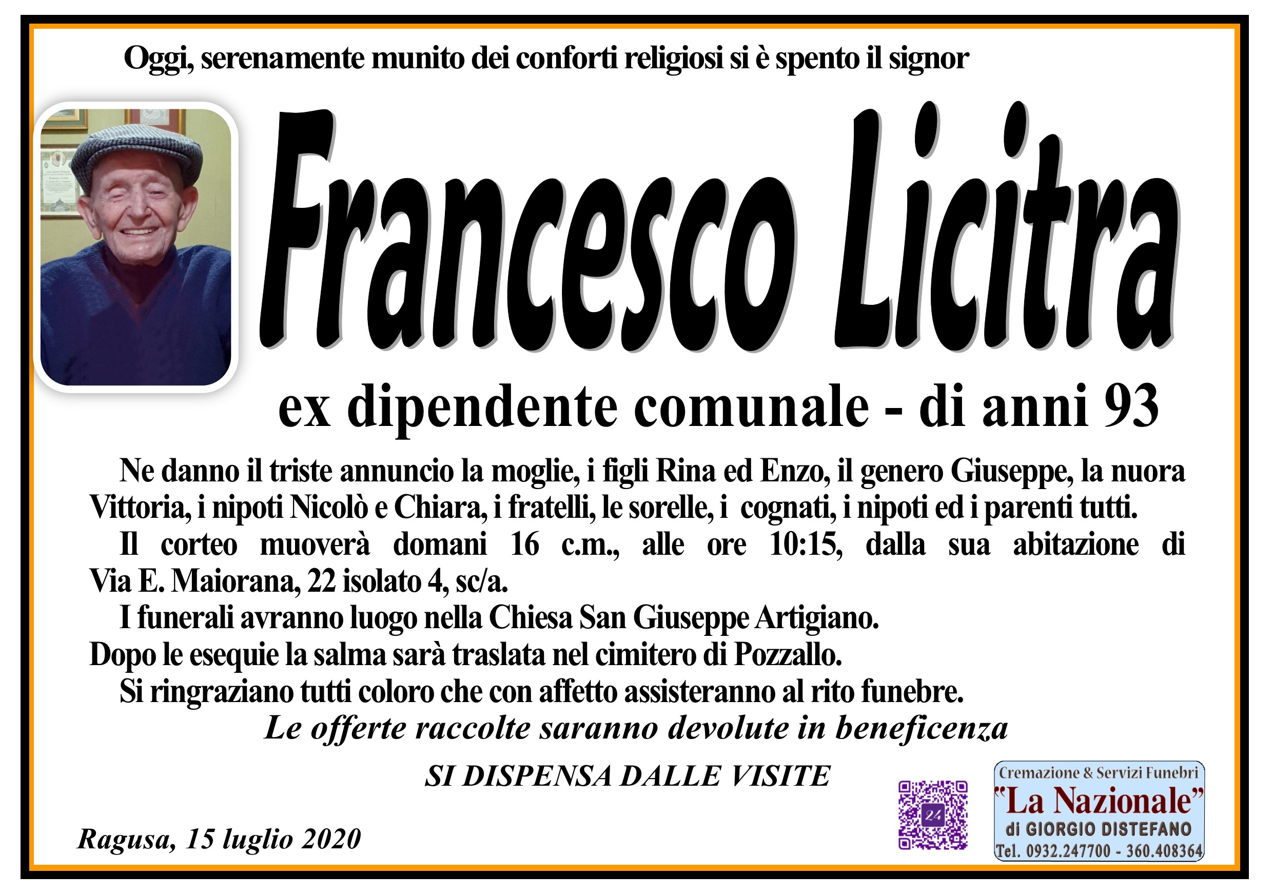 Necrologi: Francesco Licitra