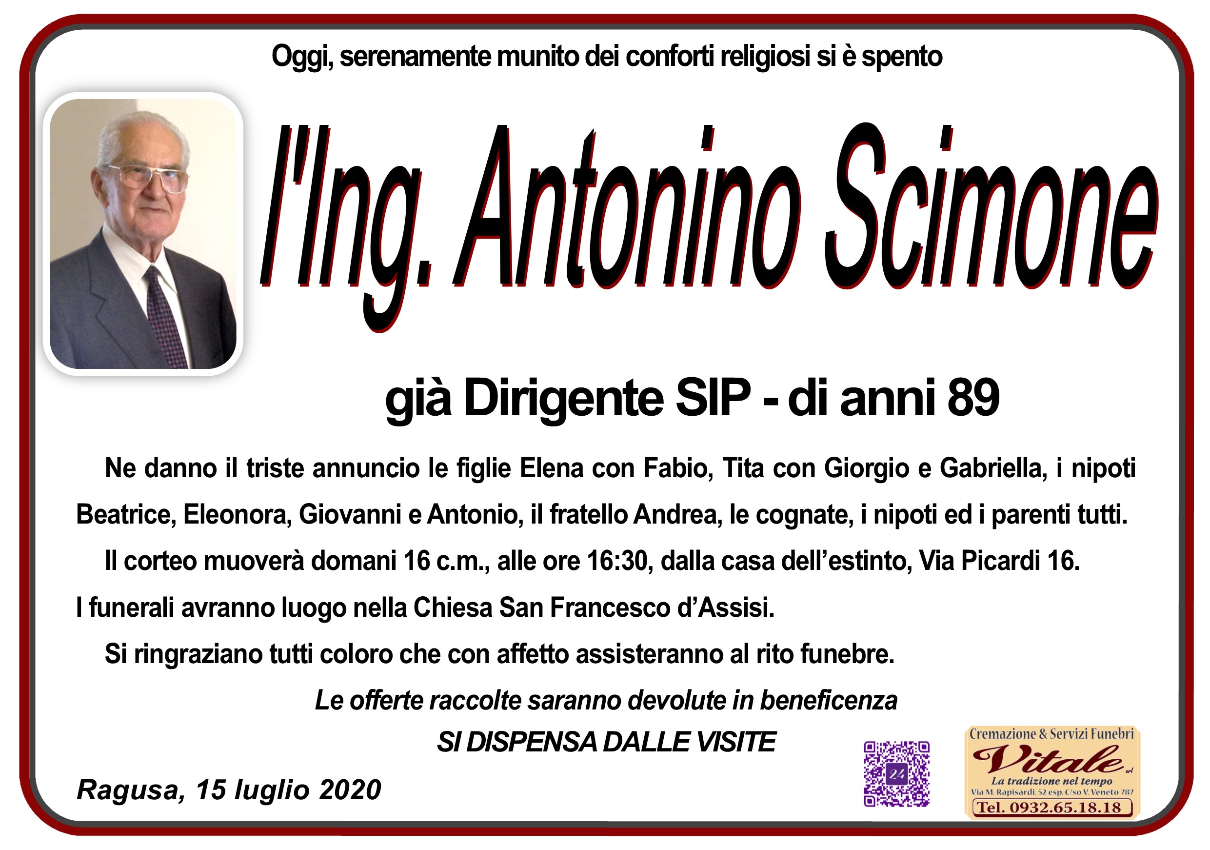 Necrologi: Antonino Scimone