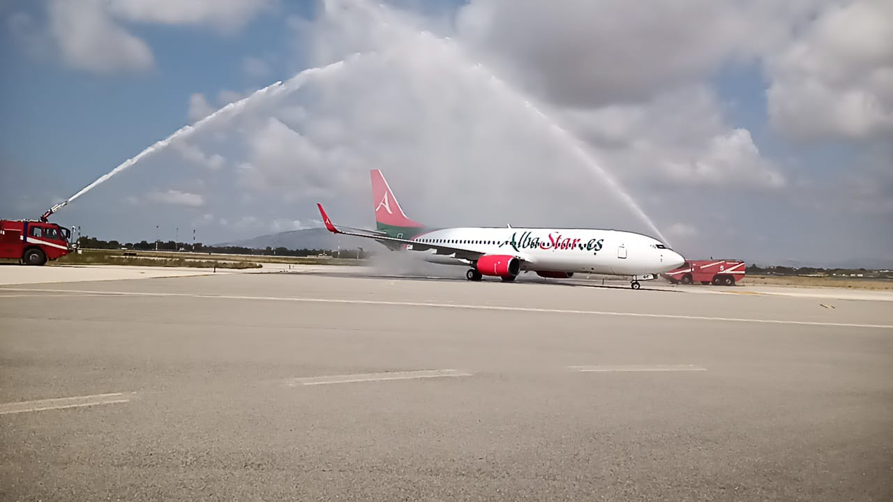 Primo volo della compagnia aerea Albastar al Trapani Birgi