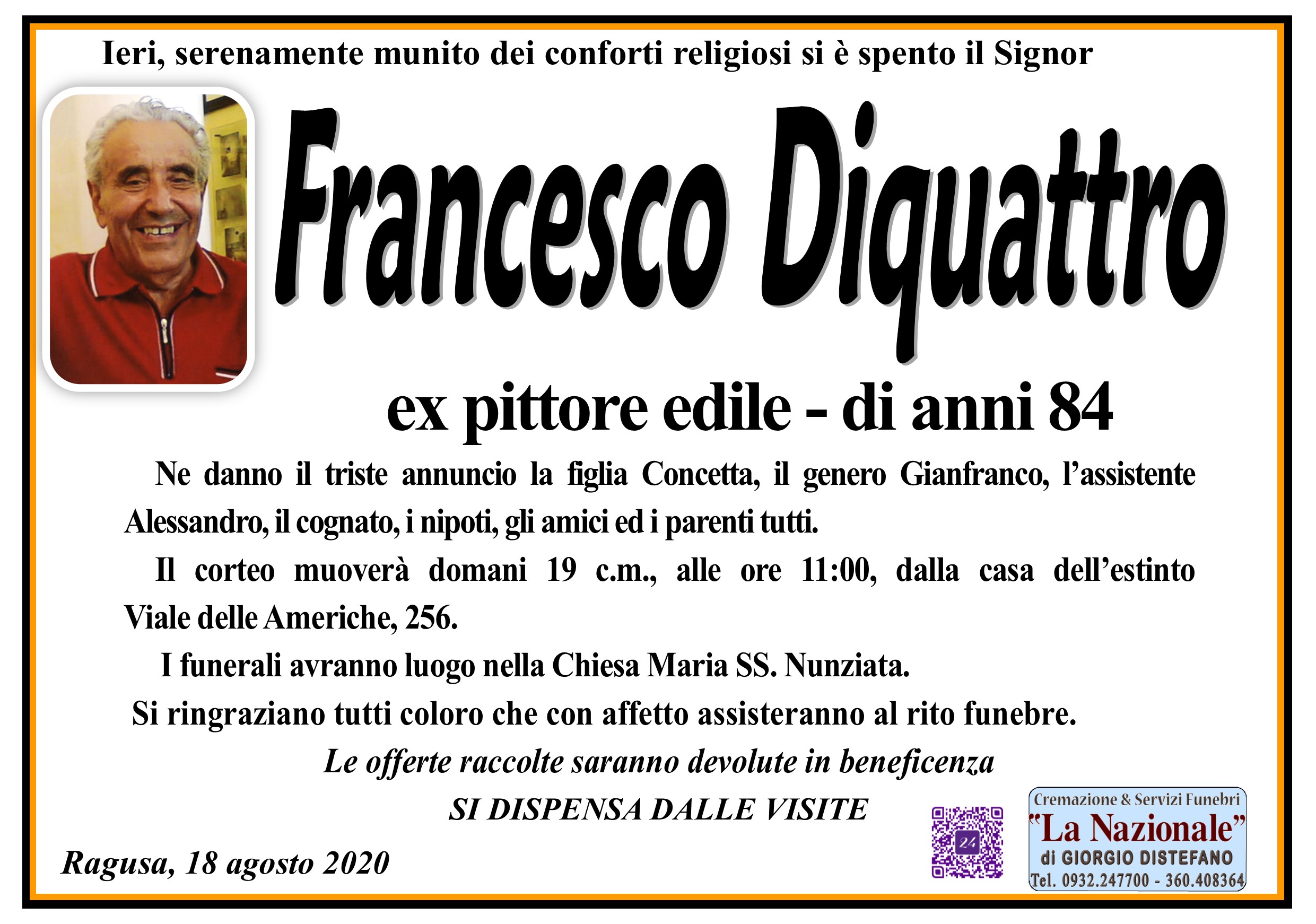 Necrologi: Francesco Diquattro