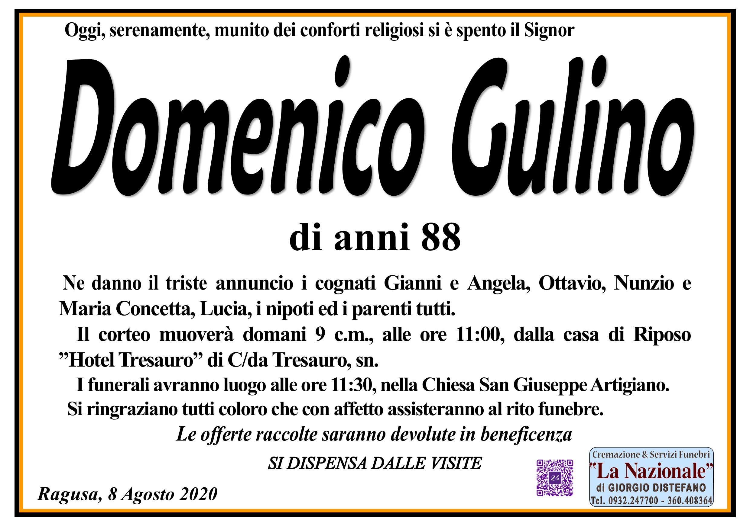 Necrologi: Domenico Gulino
