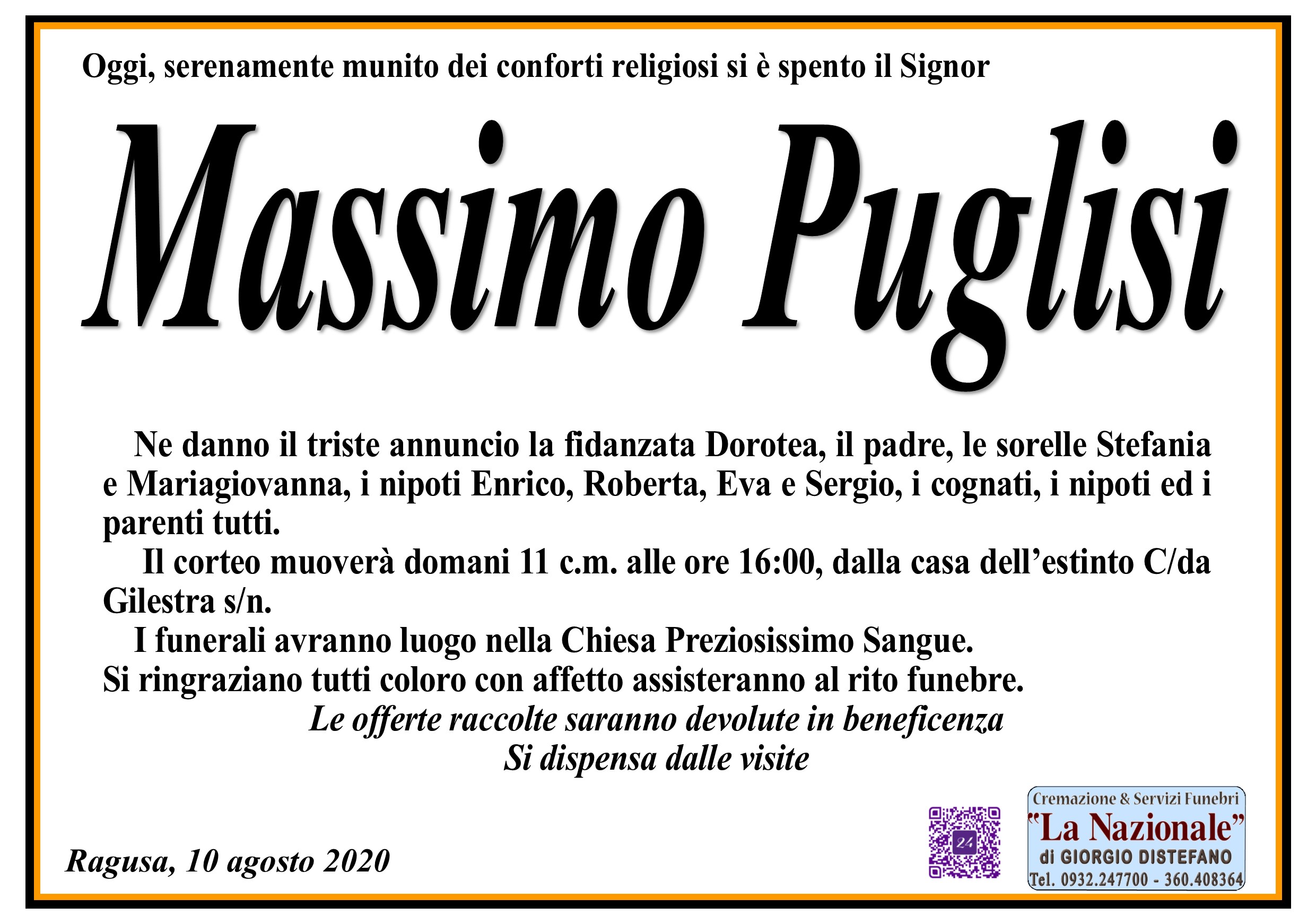 Necrologi: Massimo Puglisi