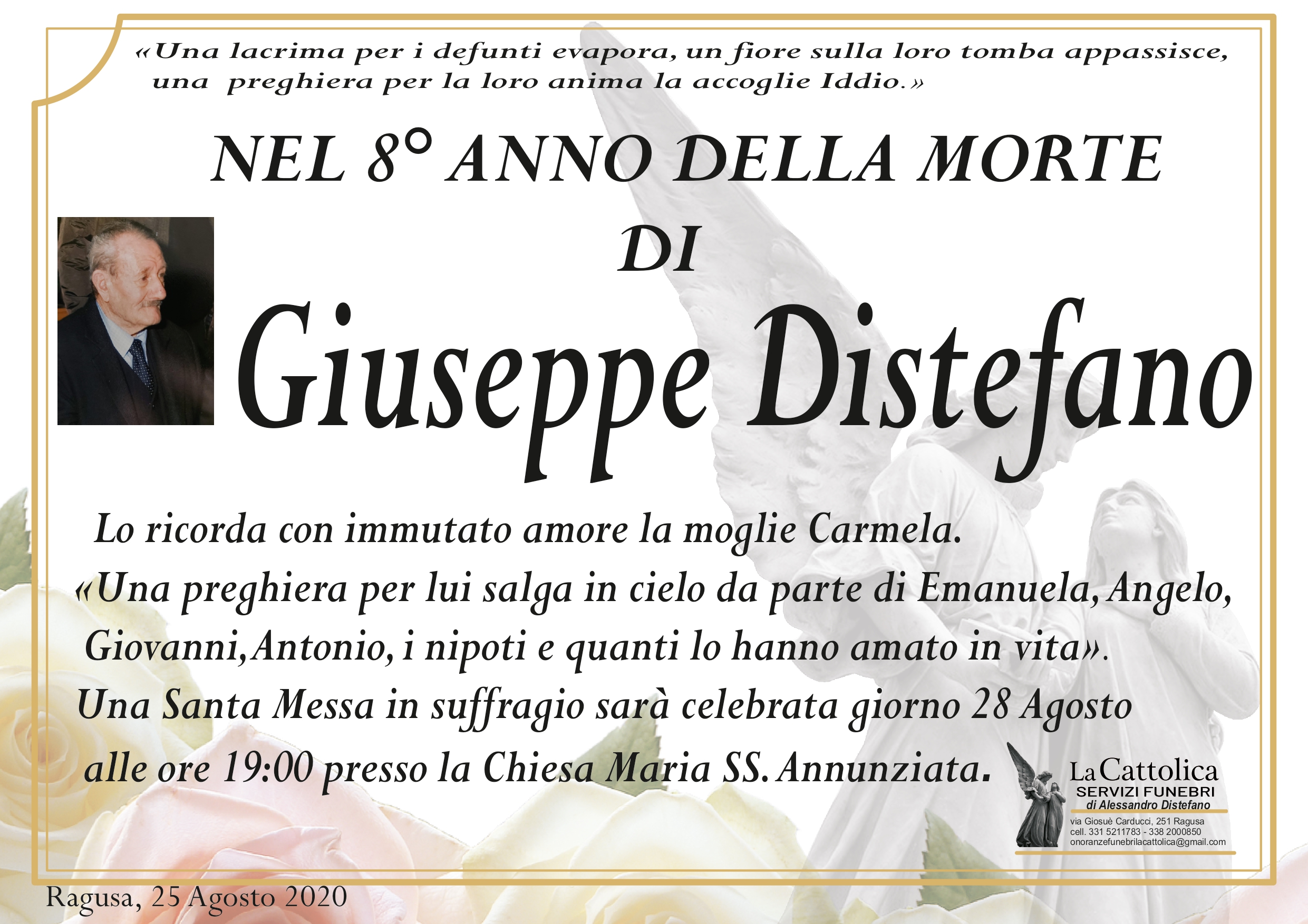 Necrologi, Anniversario: Giuseppe Distefano