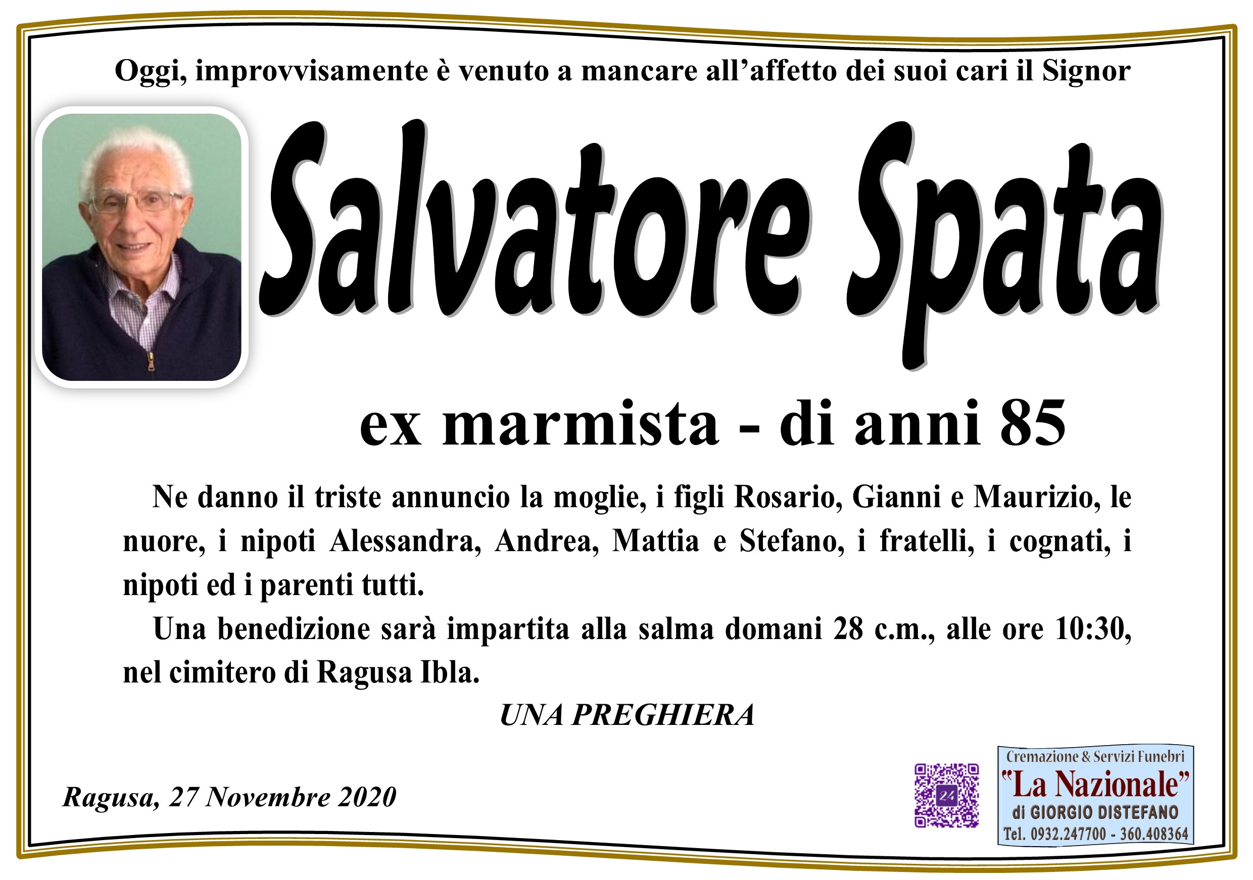 Necrologi: Salvatore Spata