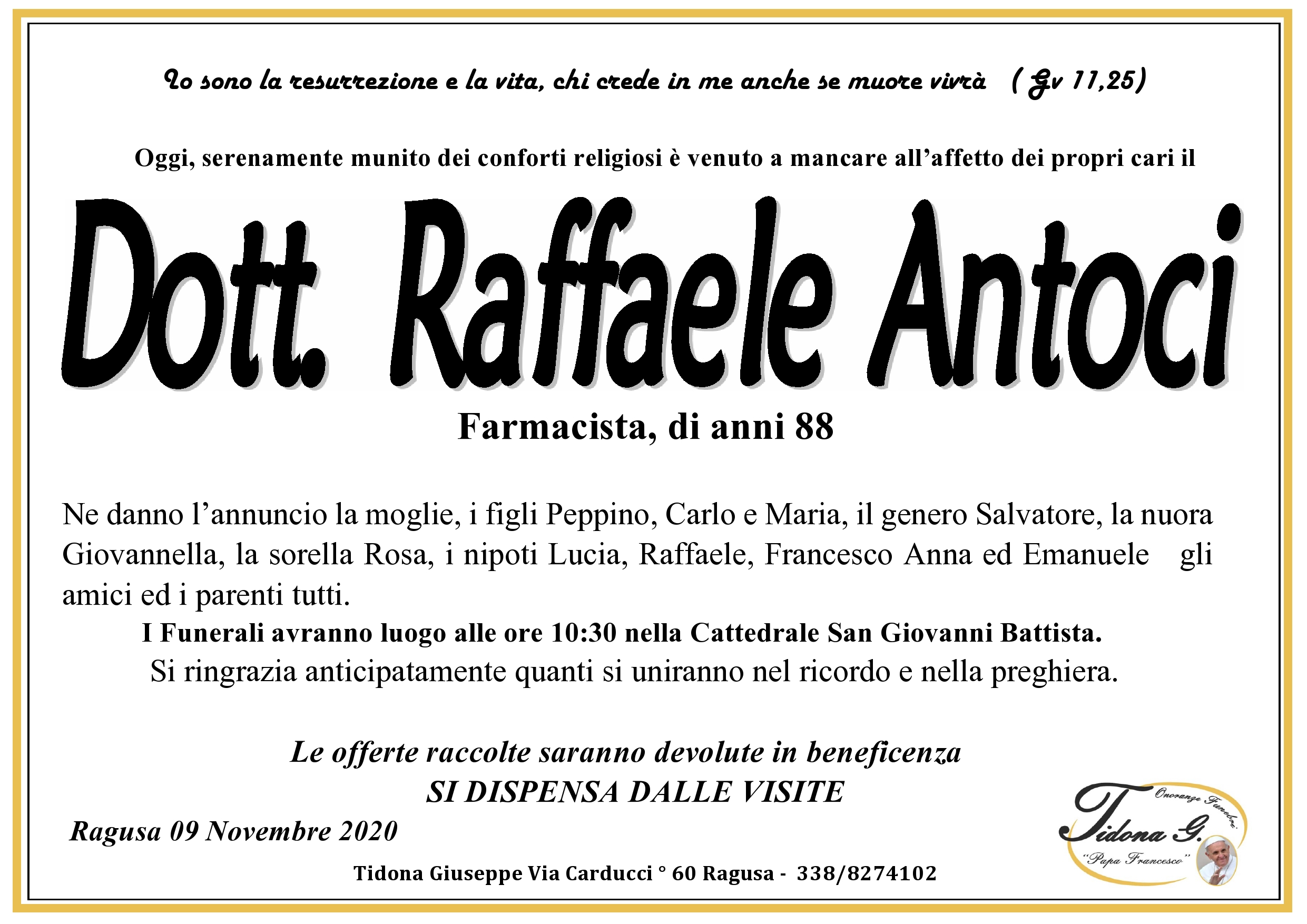 Necrologi: Raffaele Antoci