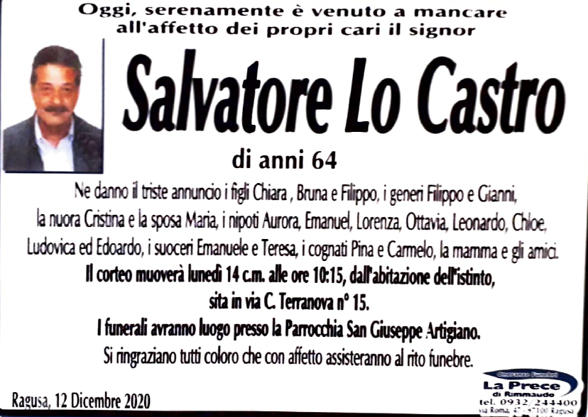 Necrologi: Salvatore Lo Castro