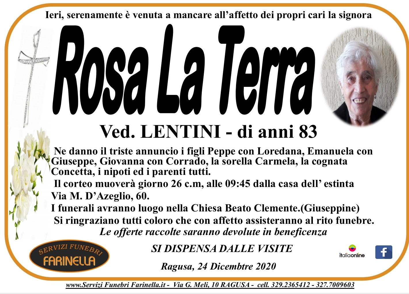 Necrologi: Rosa La Terra