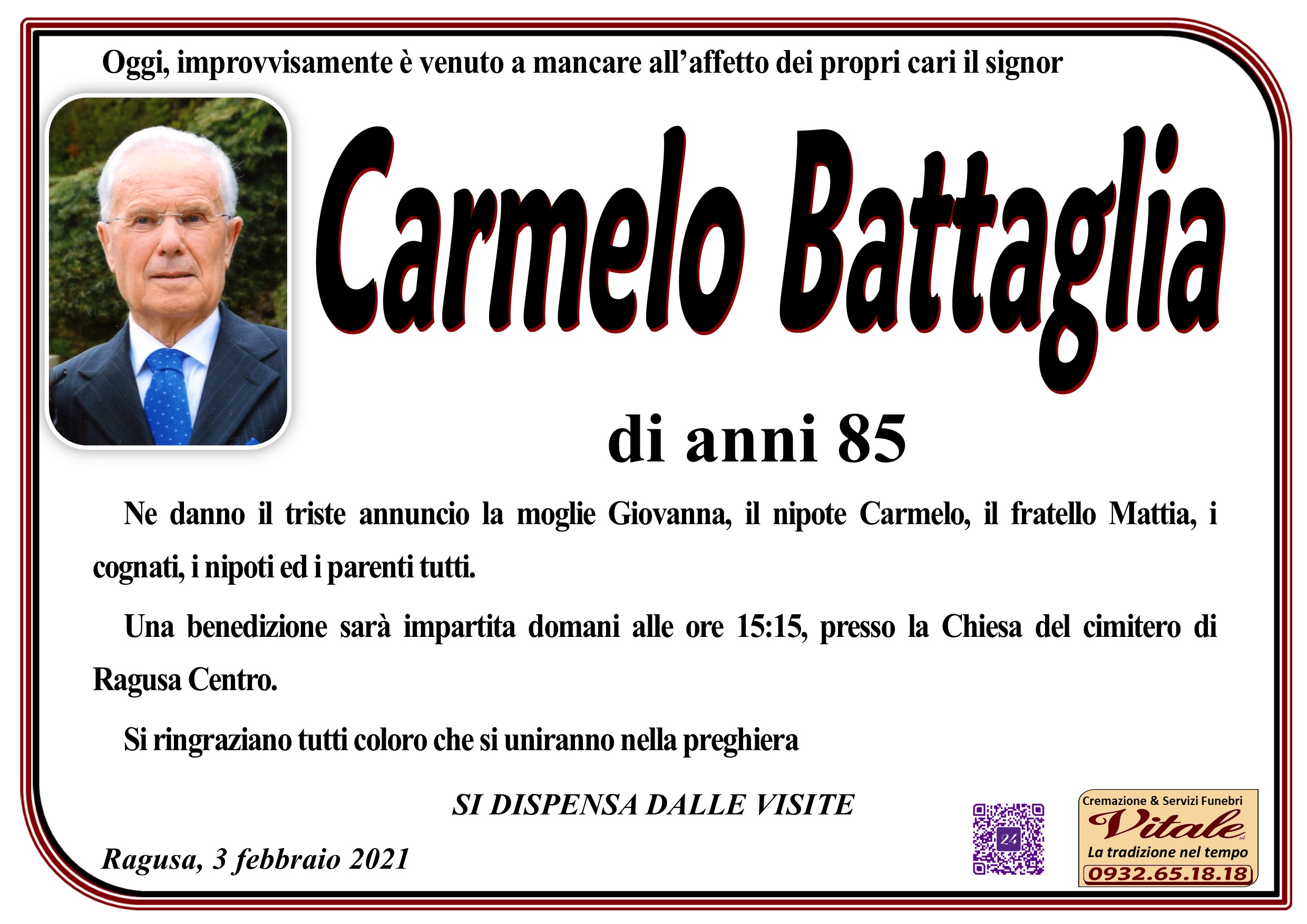 Necrologi: Carmelo Battaglia