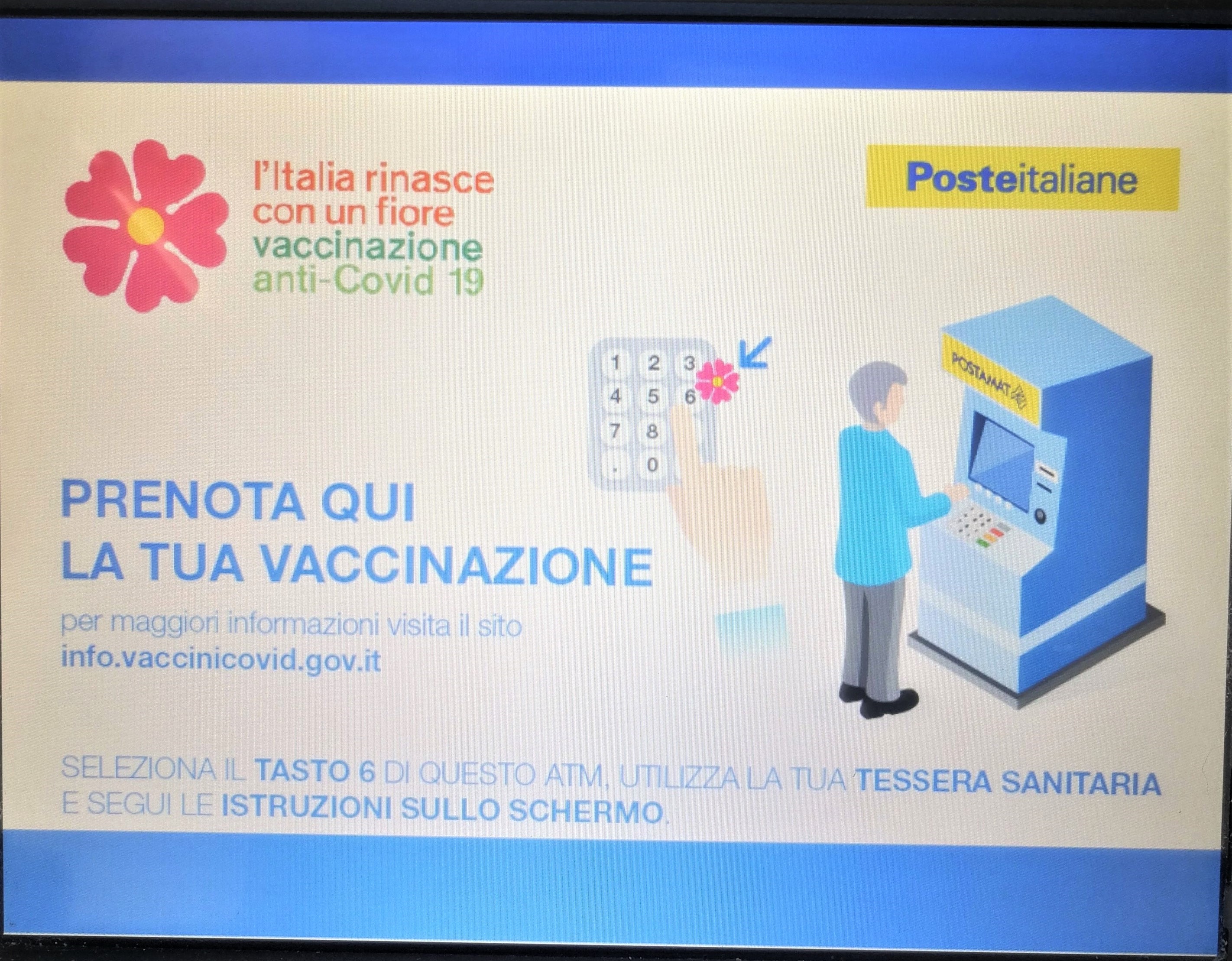 In provincia di Ragusa prenotazione vaccini anti Covid anche dagli atm Postamat