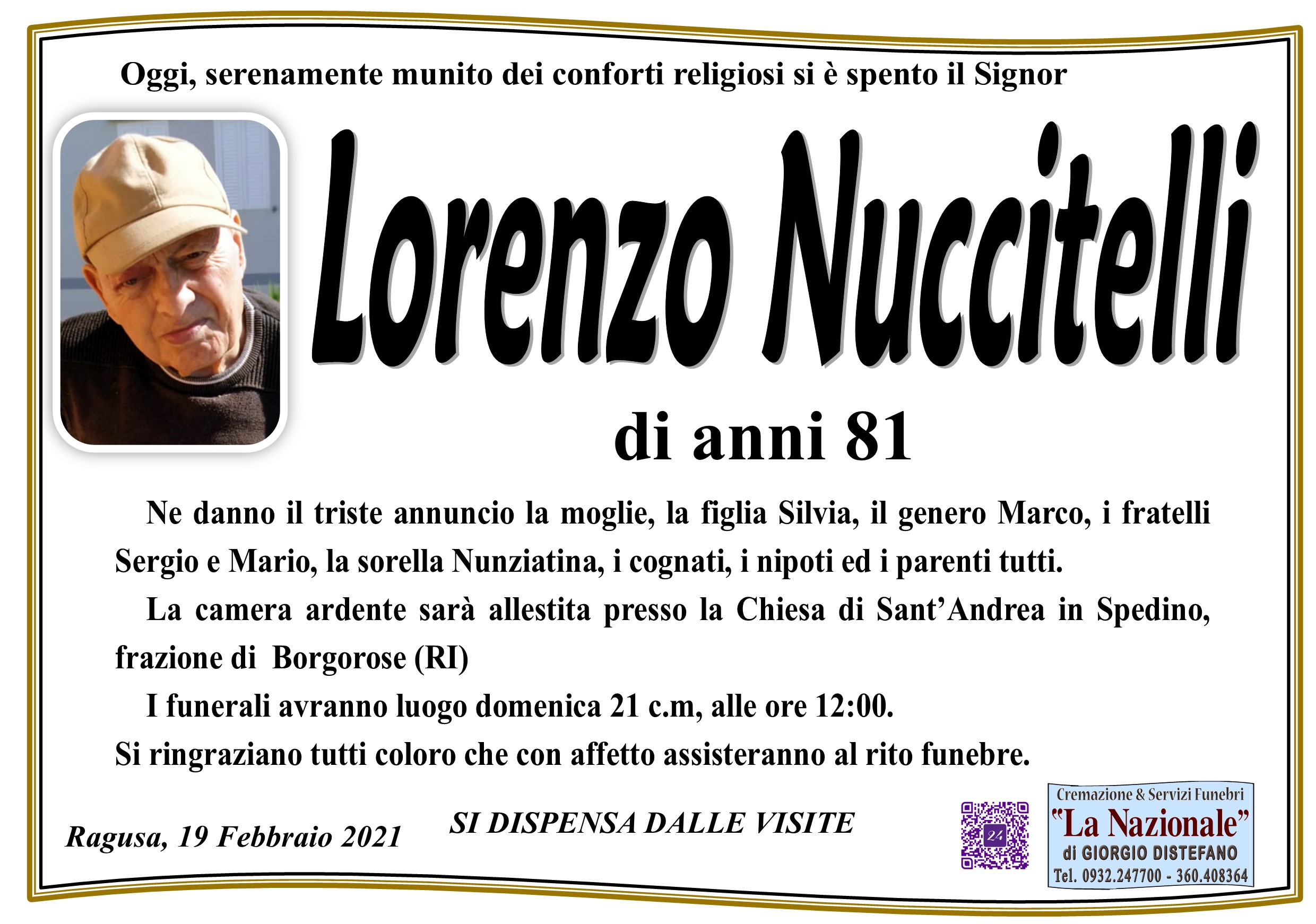 Necrologi: Lorenzo Nuccitelli
