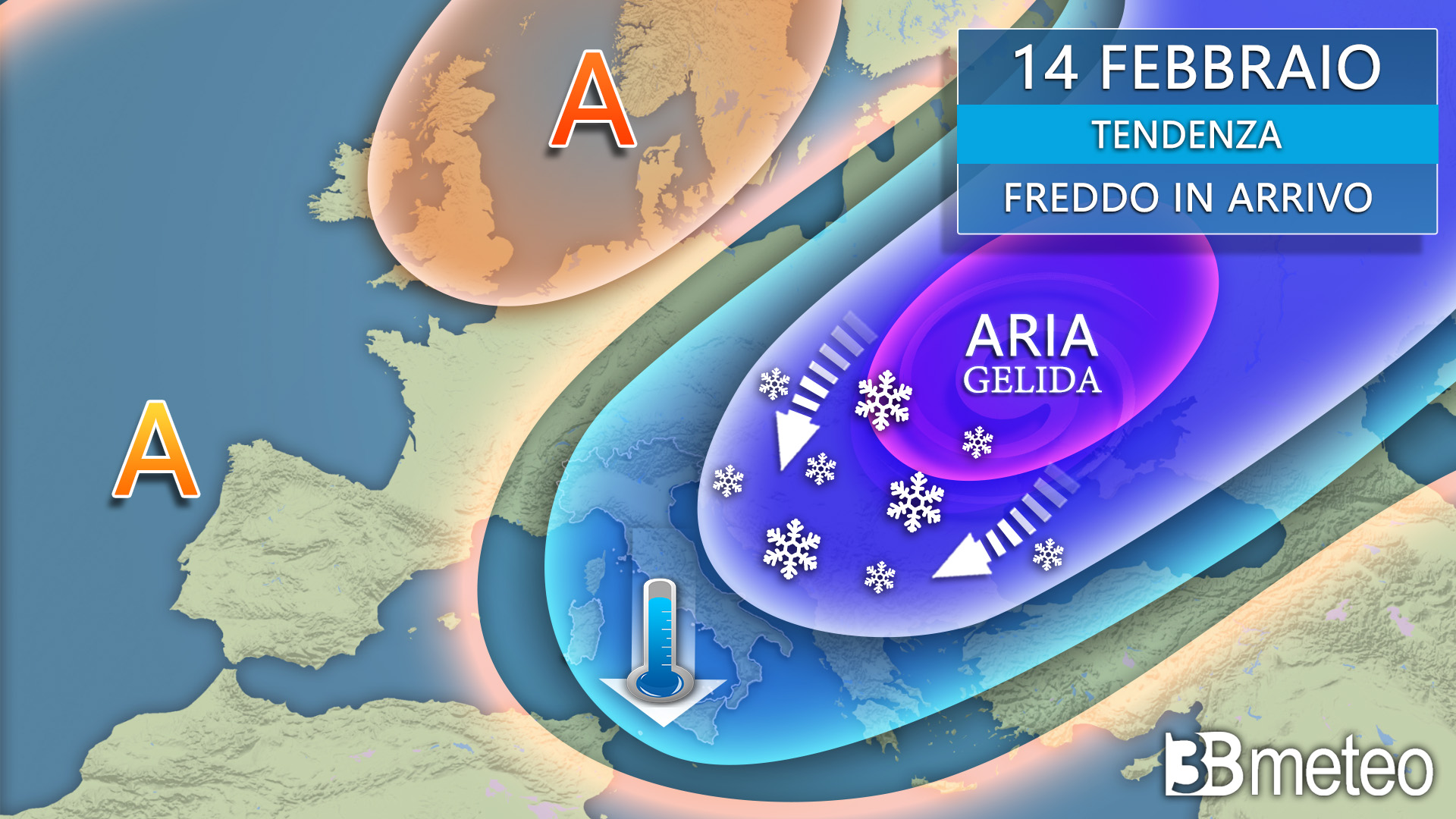 Meteo: sarà un San Valentino con il gelo siberiano in arrivo