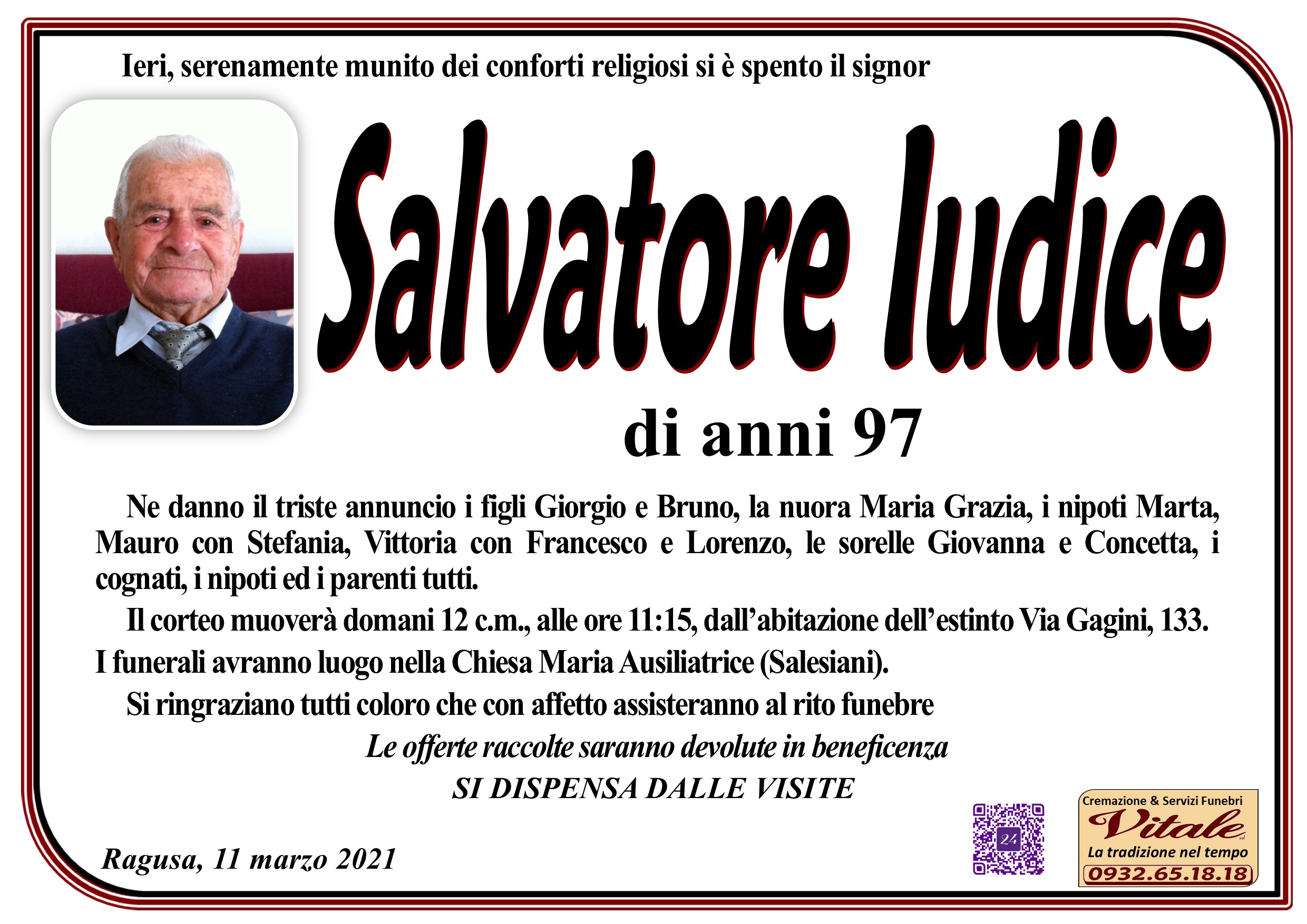 Necrologi: Salvatore Iudice