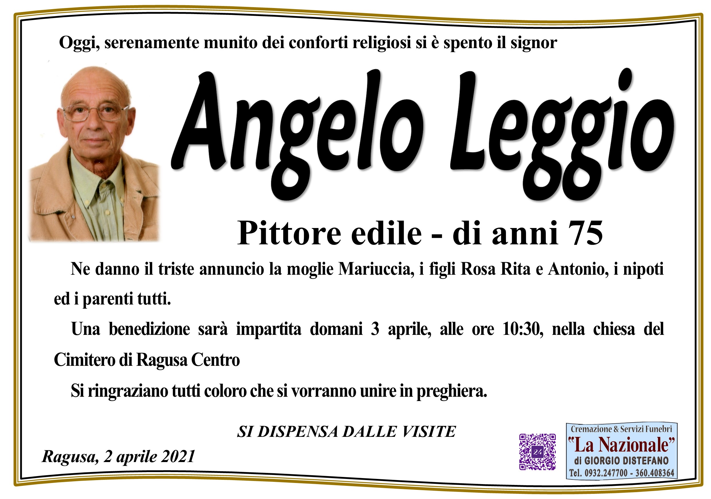 Necrologi: Angelo Leggio