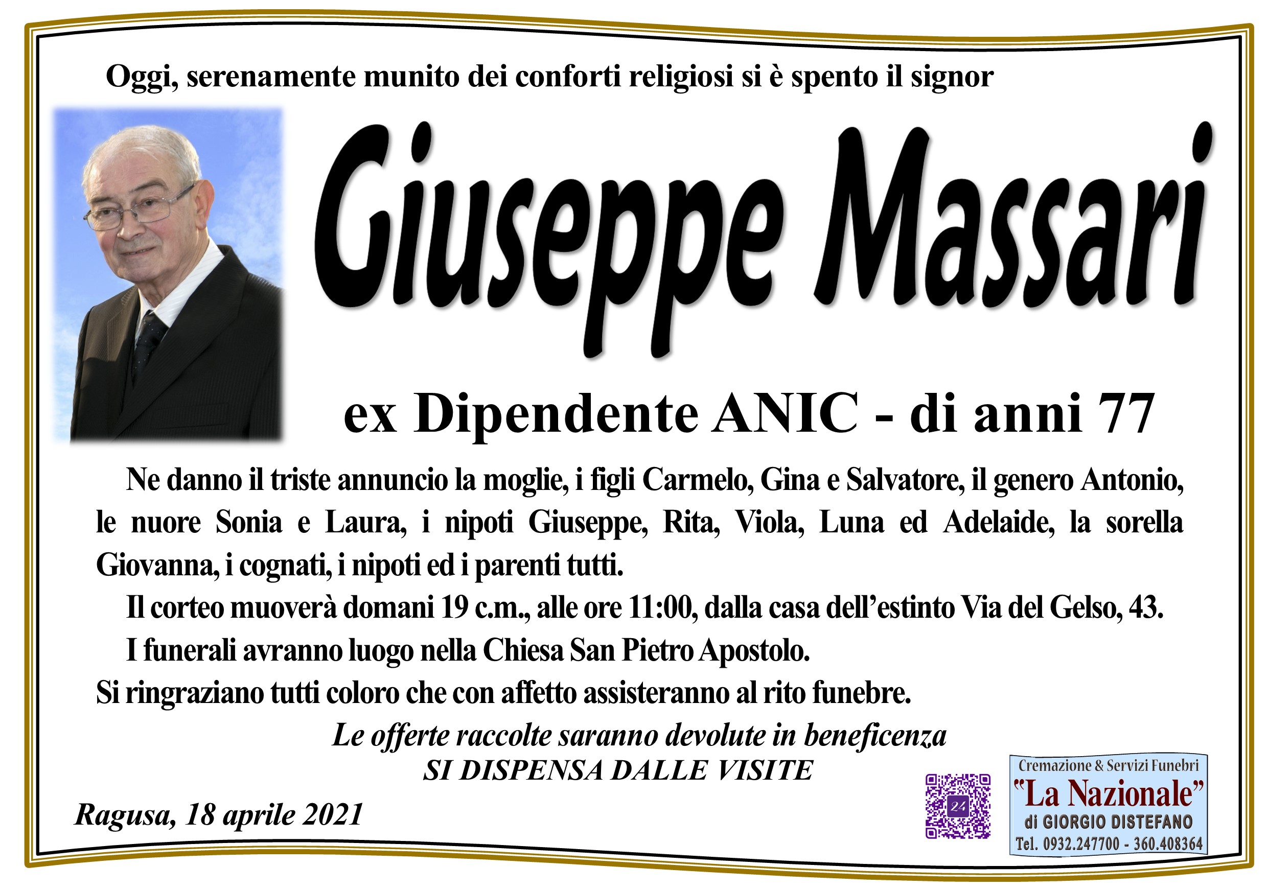 Necrologi: Giuseppe Massari