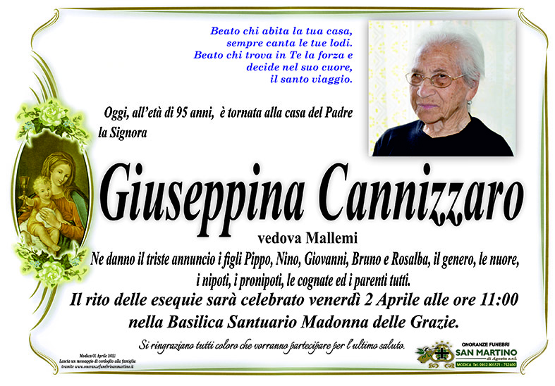 Necrologi: Giuseppina Cannizzaro - Ragusa Oggi
