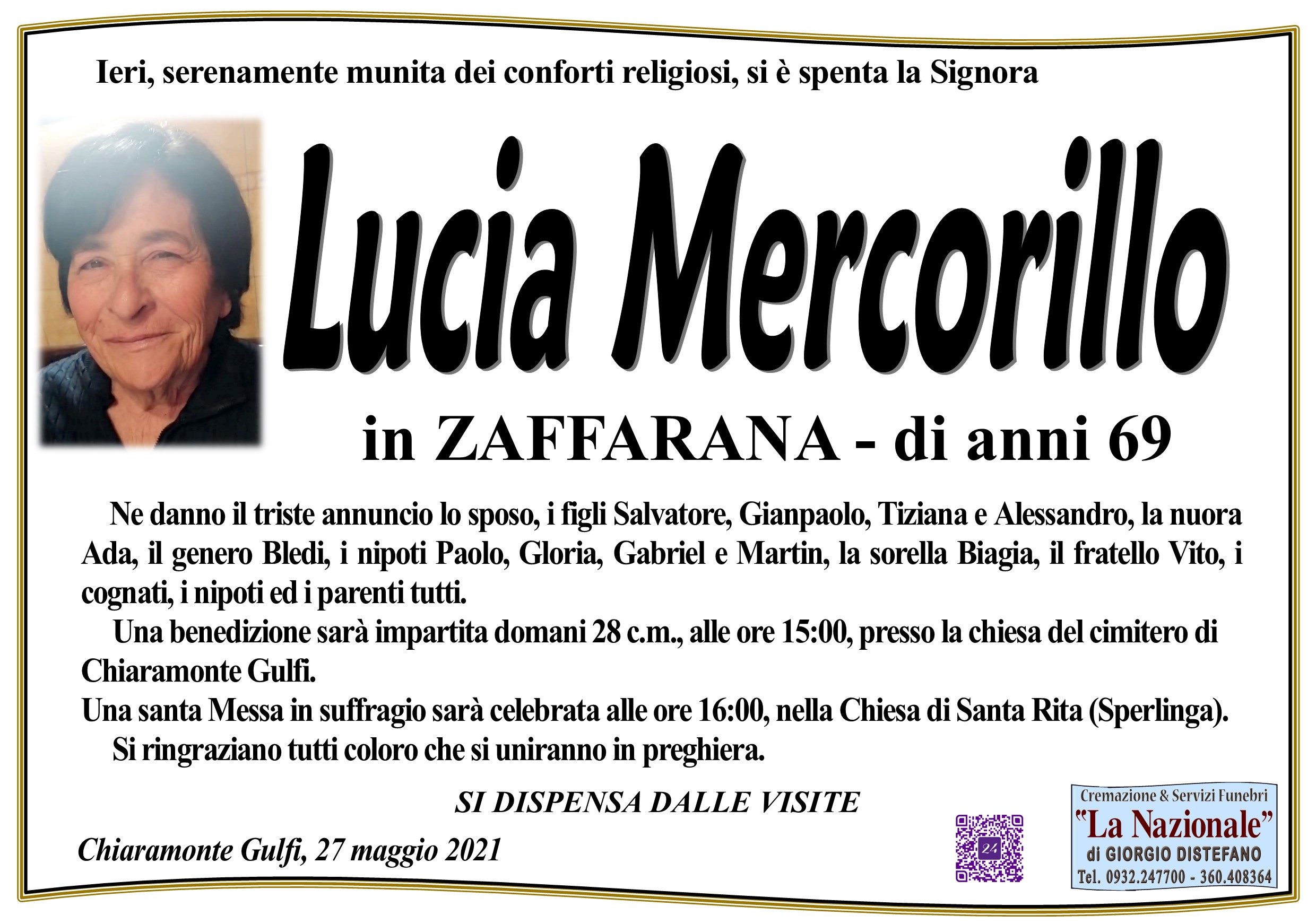 Necrologi: Lucia Mercorillo