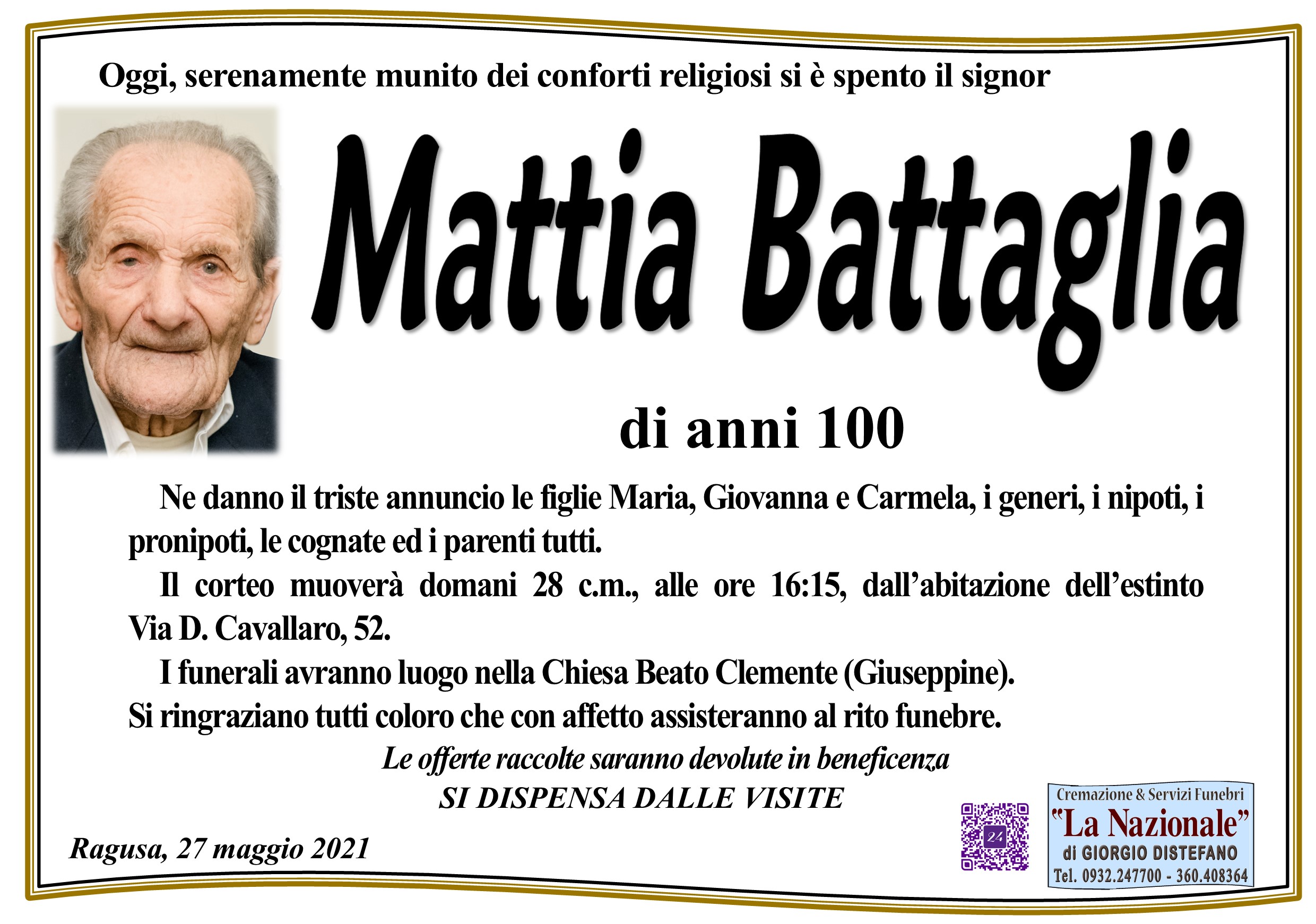 Necrologi: Mattia Scribano
