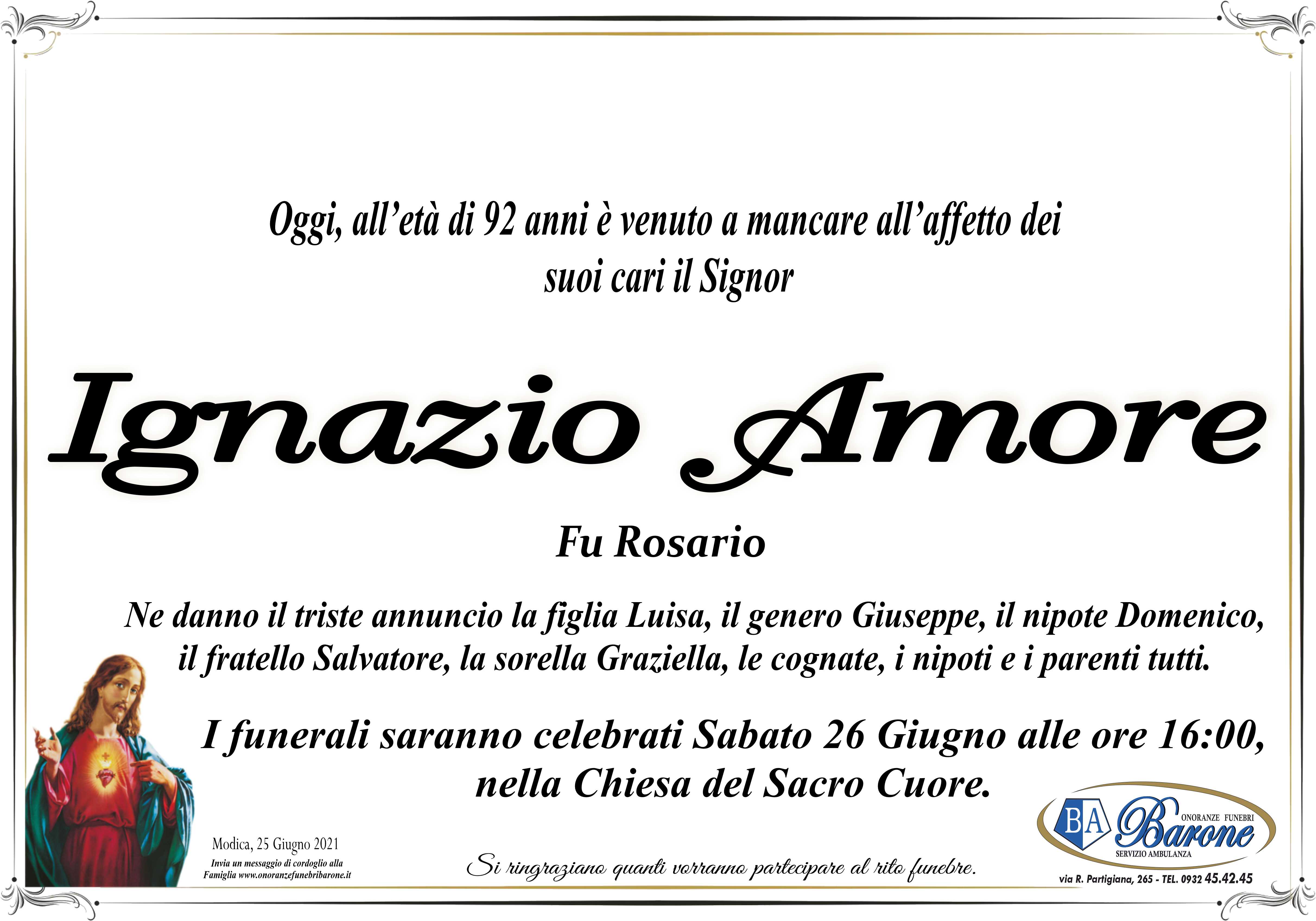 Necrologi: Ignazio Amore