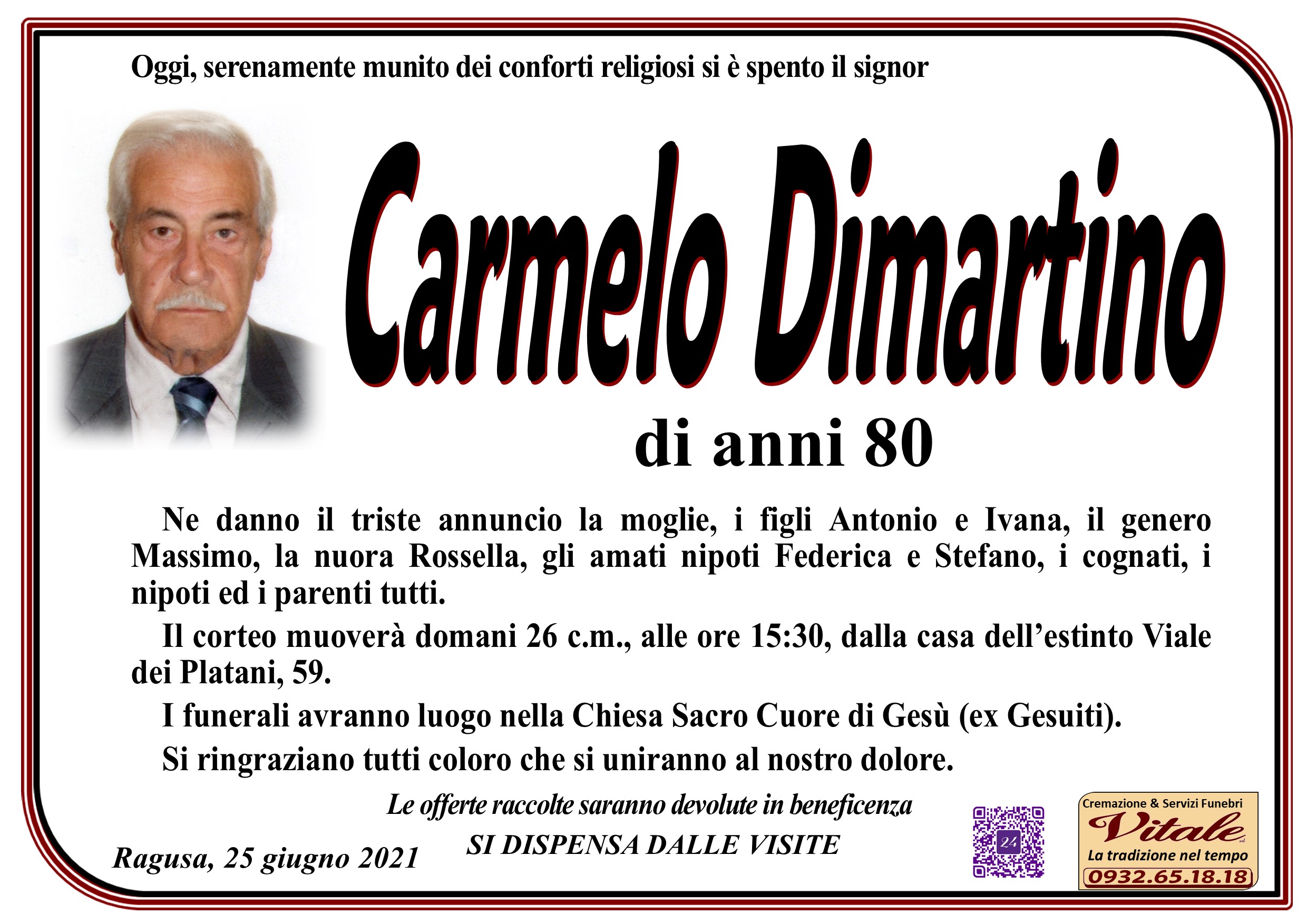 Necrologi: Carmelo Dimartino