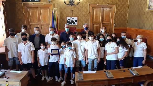 L’ASD ginnastica Airone  vincitrice della finale del Campionato nazionale di Rimini ricevuta al Comune di Ragusa