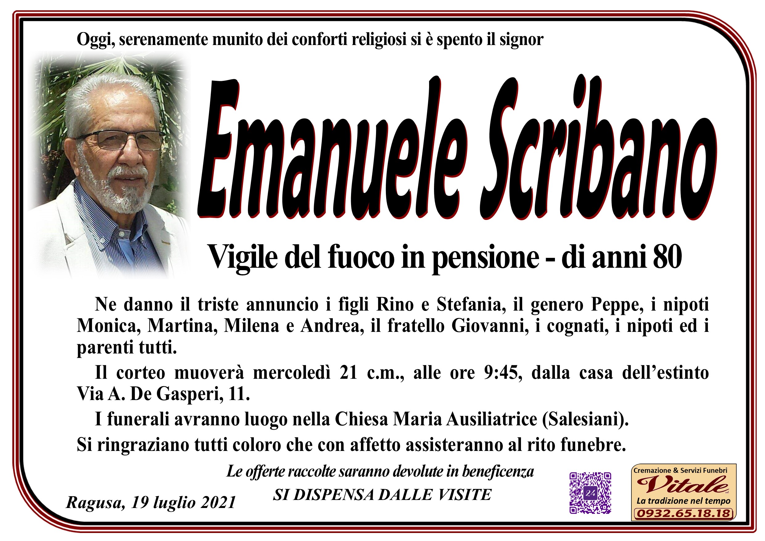 Necrologi: Emanuele Scribano