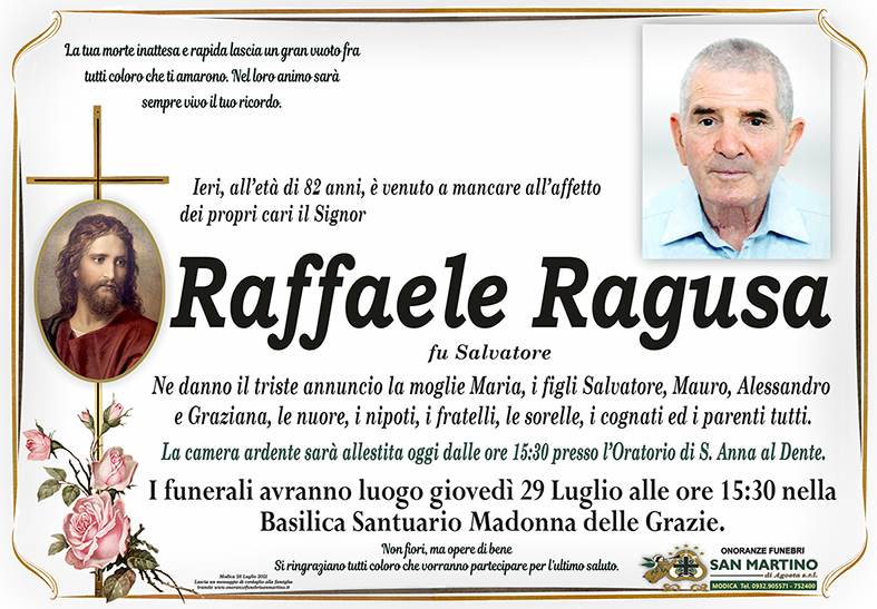 Necrologi: Raffaele Ragusa