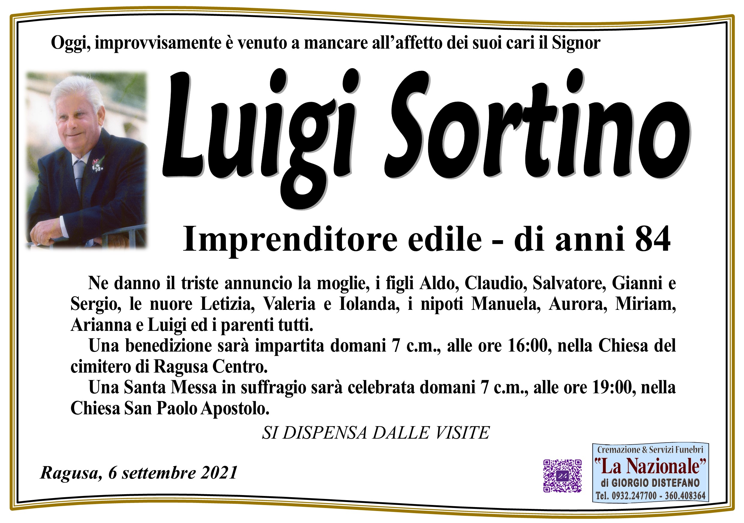 Necrologi: Luigi Sortino
