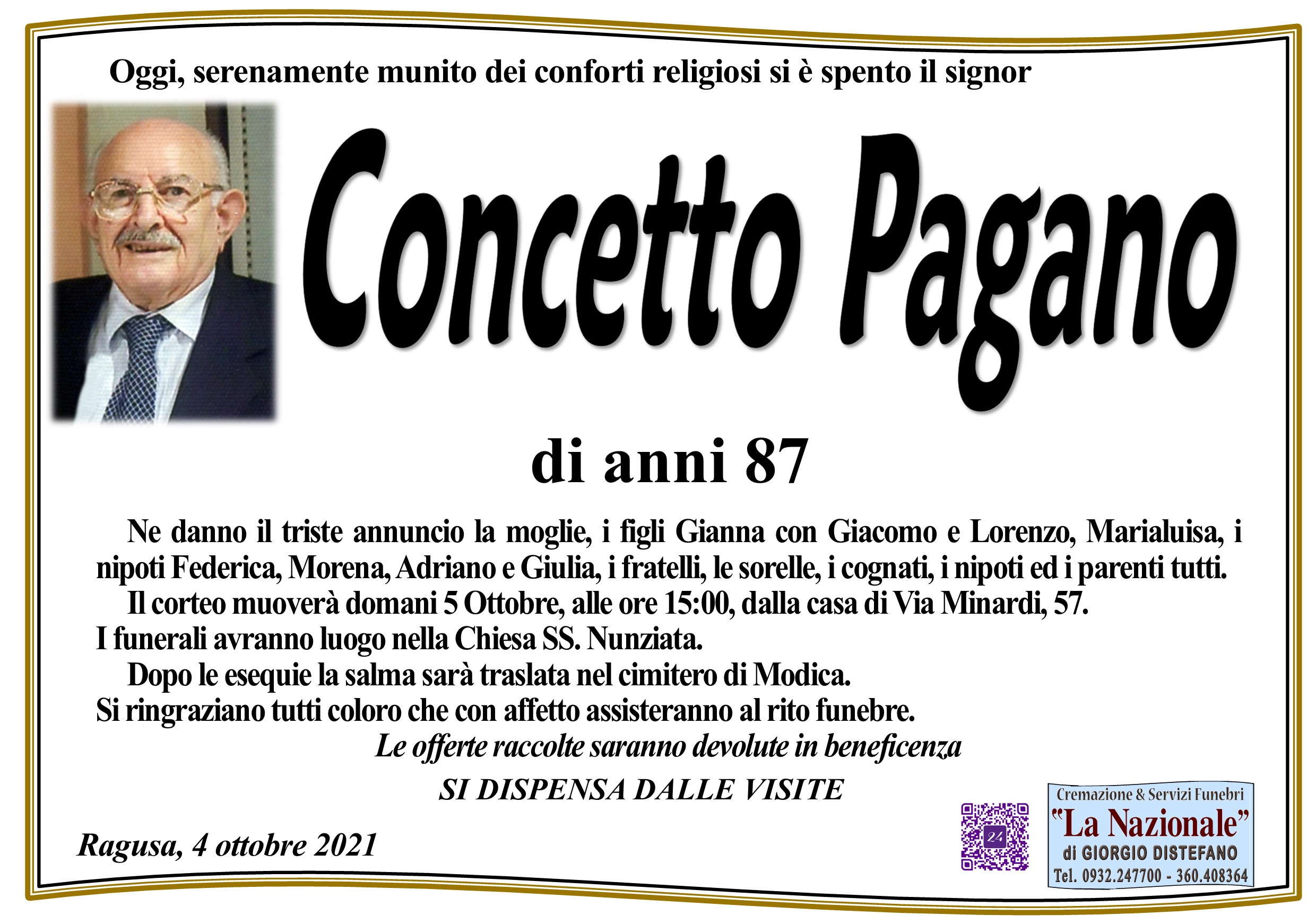 Necrologi: Concetto Pagano