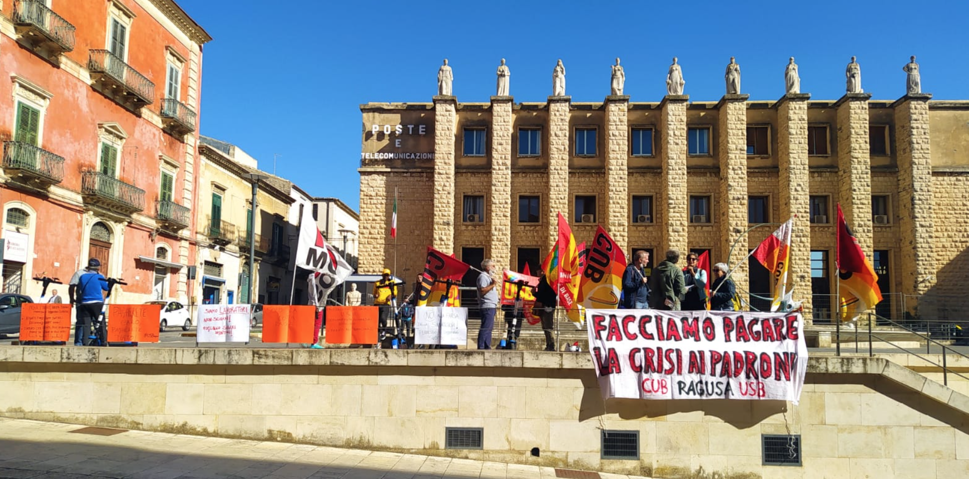 Usb e Cub protestano a Ragusa contro il green pass obbligatorio nel mondo del lavoro