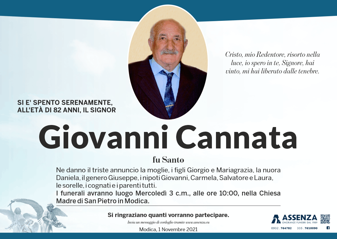Necrologi: Giovanni Cannata