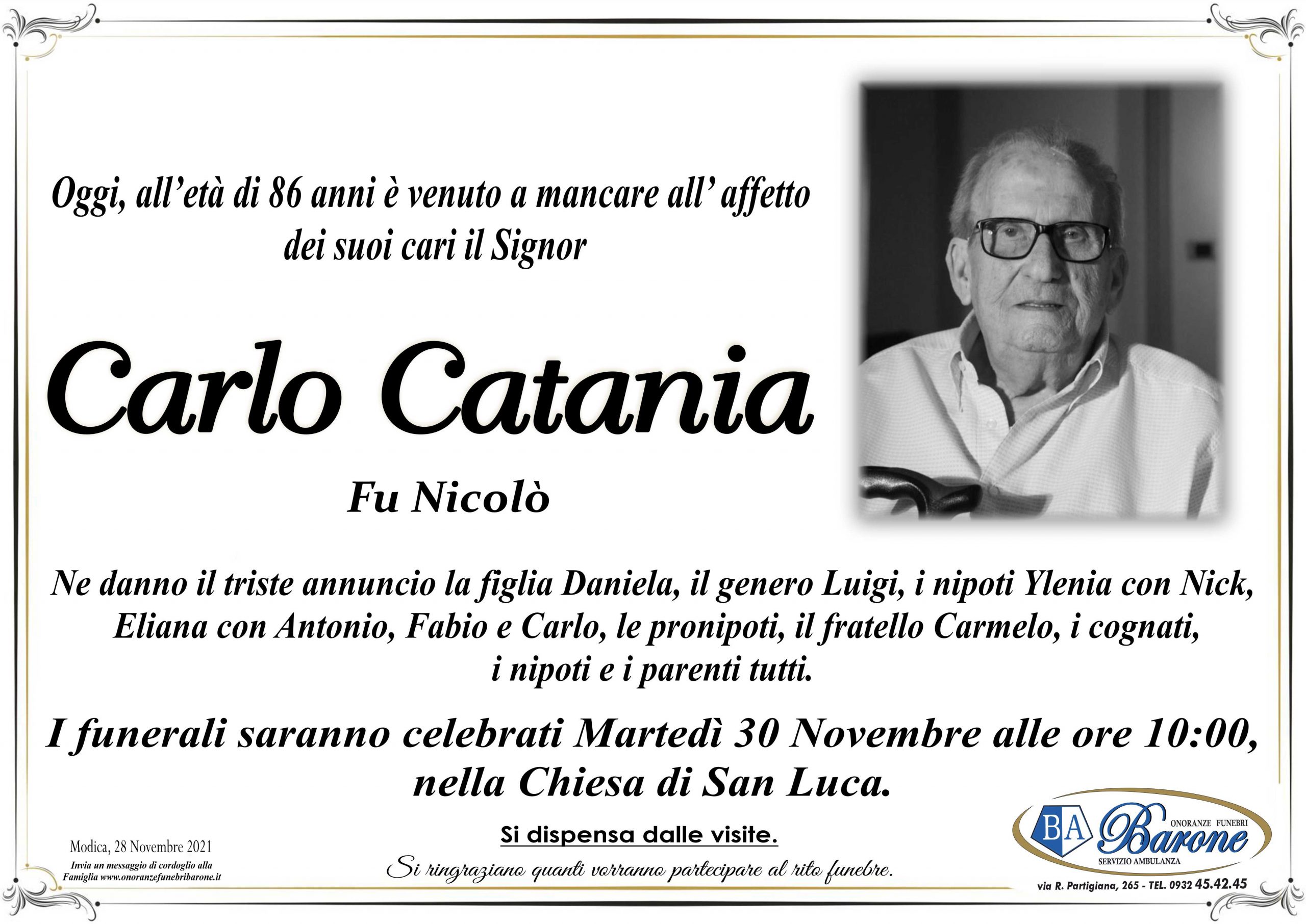 Necrologi Carlo Catania