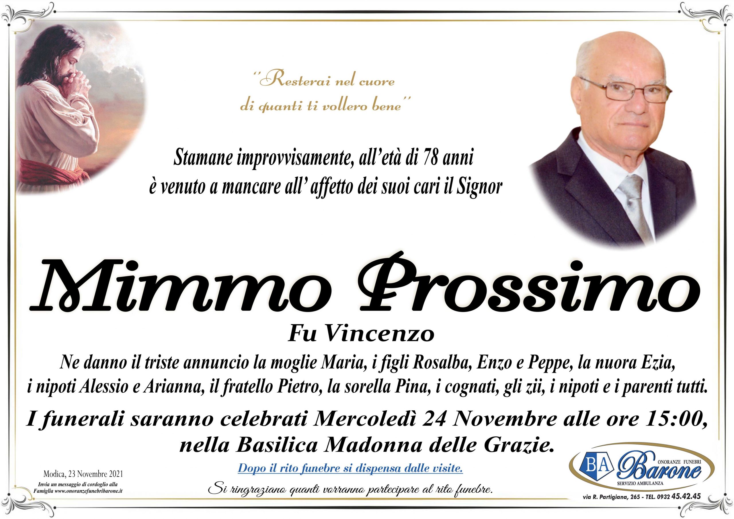 Necrologi: Mimmo Prossimo