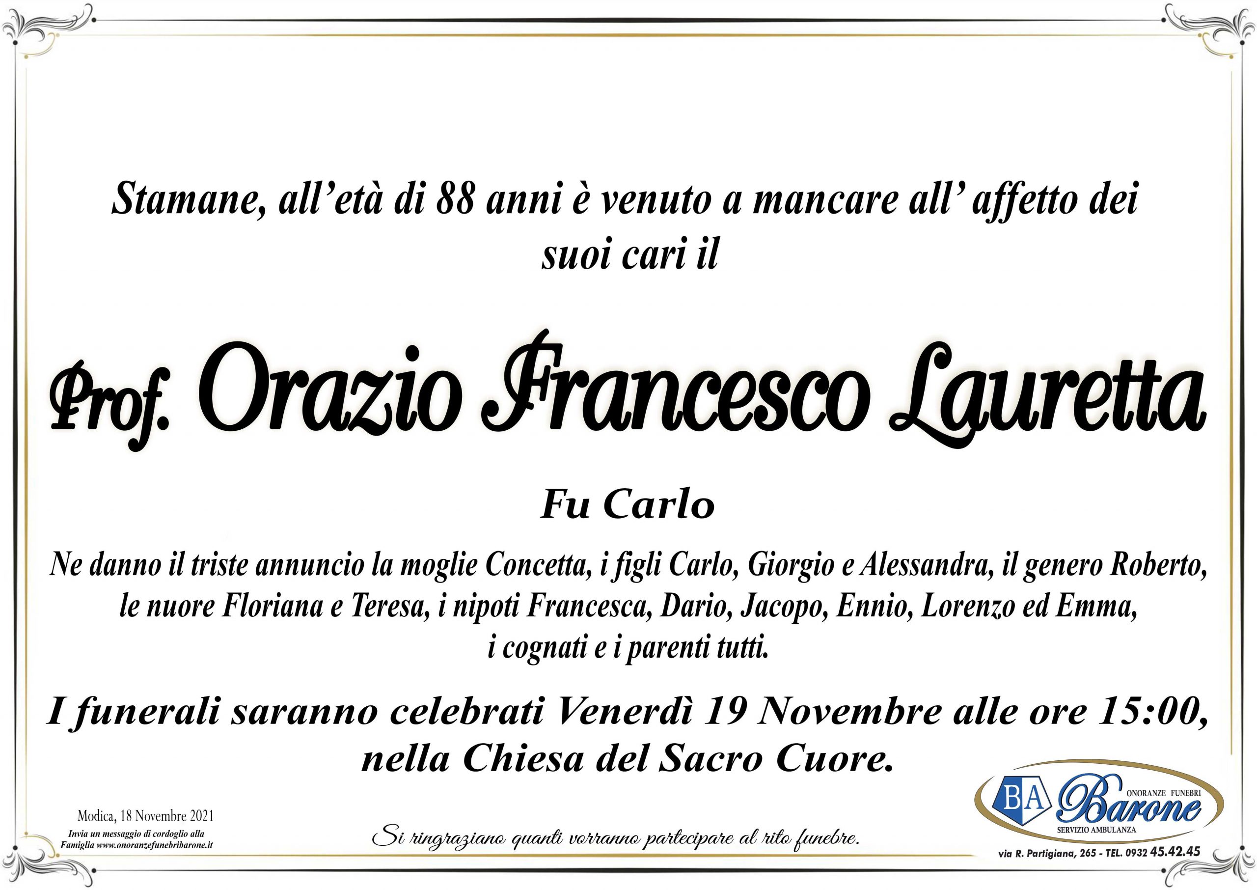 Necrologi: Orazio Francesco Lauretta