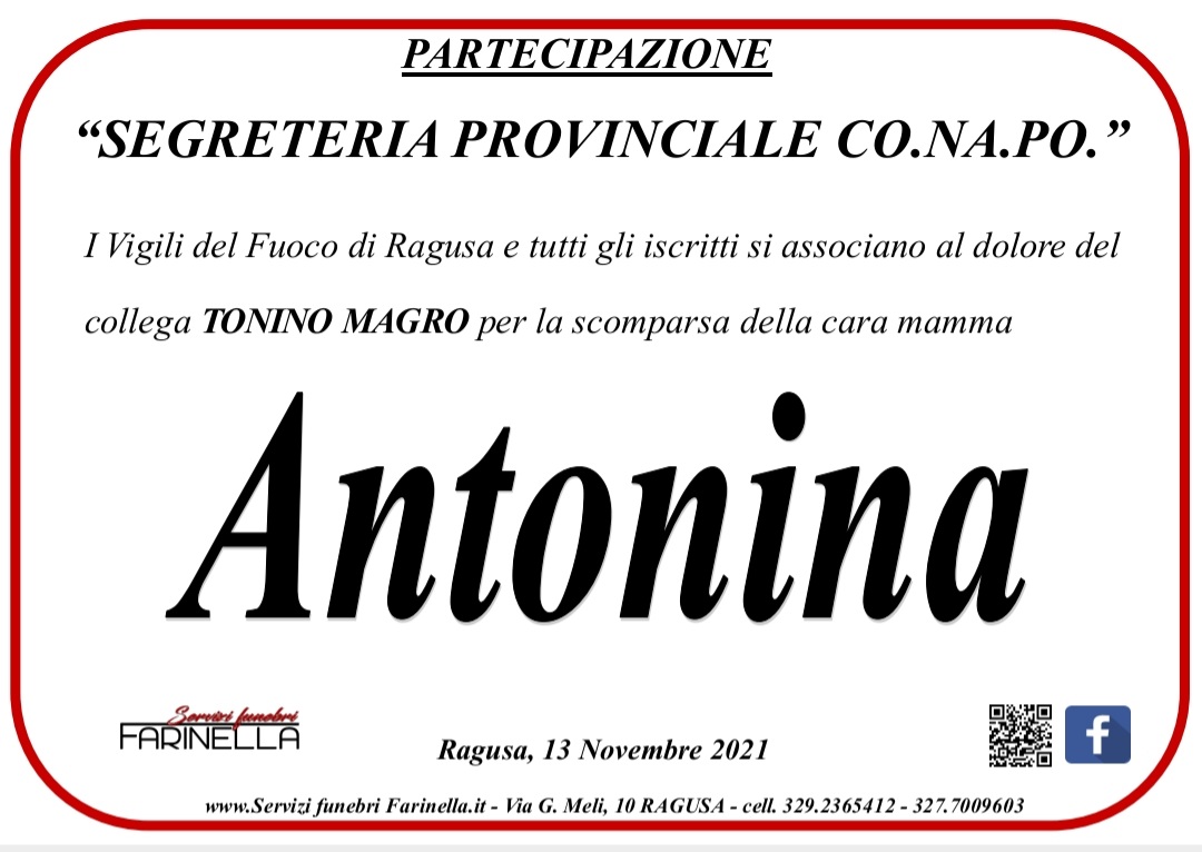 Necrologi: Partecipazione al lutto dei vigili del fuoco