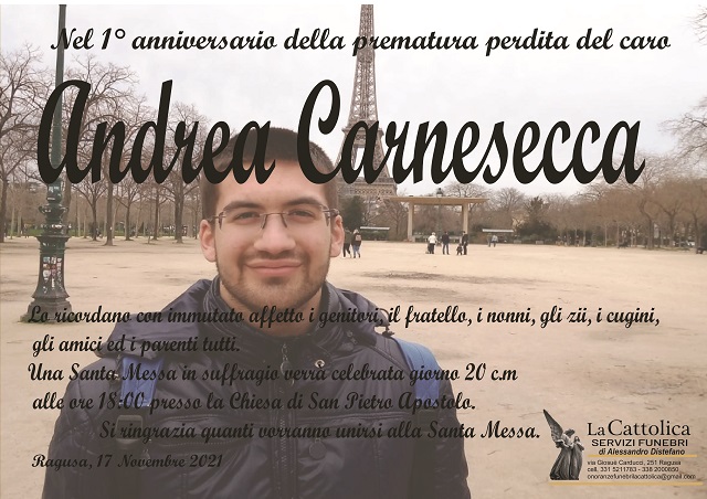 Necrologi: Anniversario Andrea Carnesecca