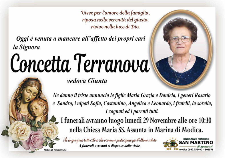 Necrologi: Concetta Terranova
