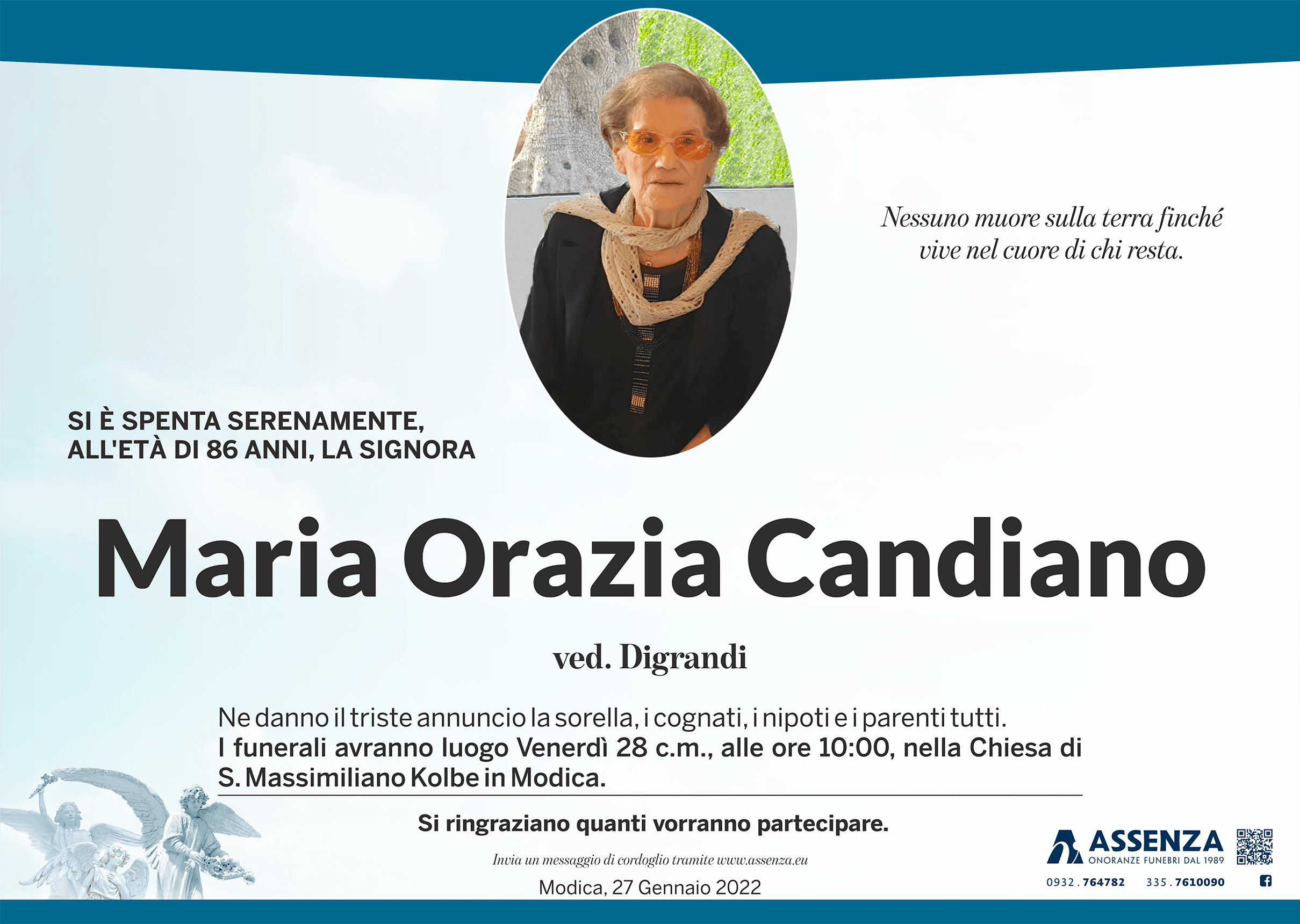 Necrologi: Maria Orazia Candiano