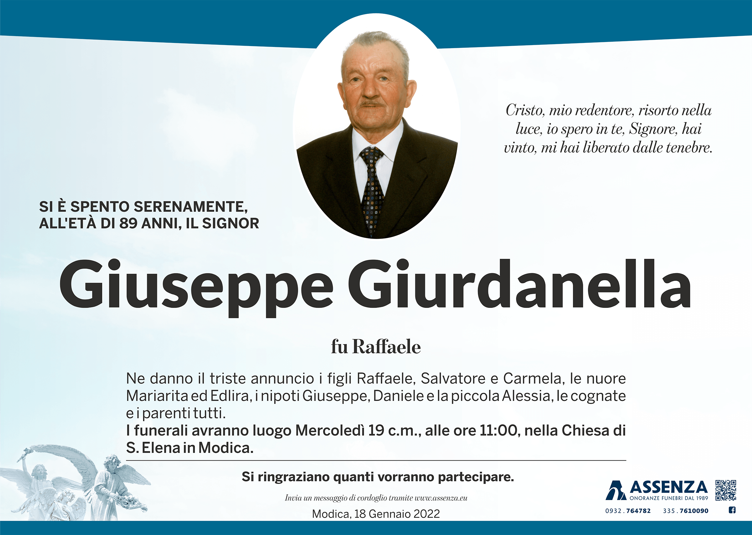 Necrologi: Giuseppe Giurdanella