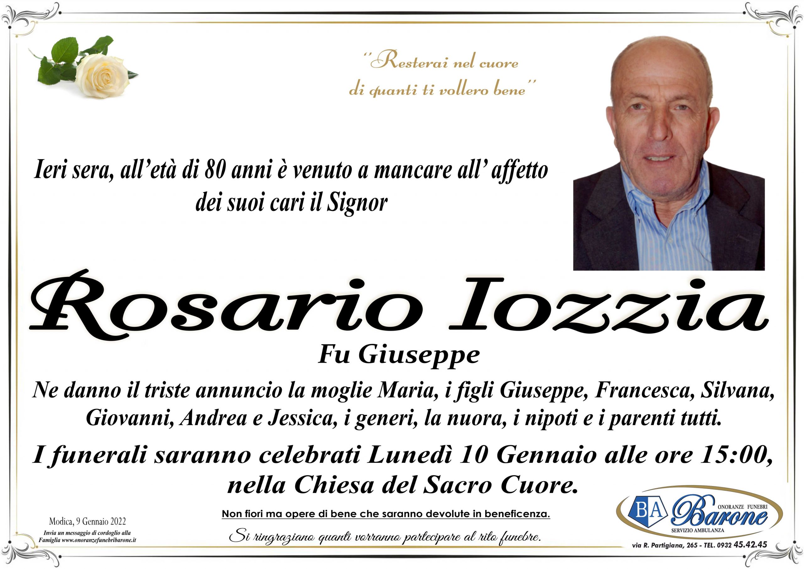 Necrologi: Rosario Iozzia