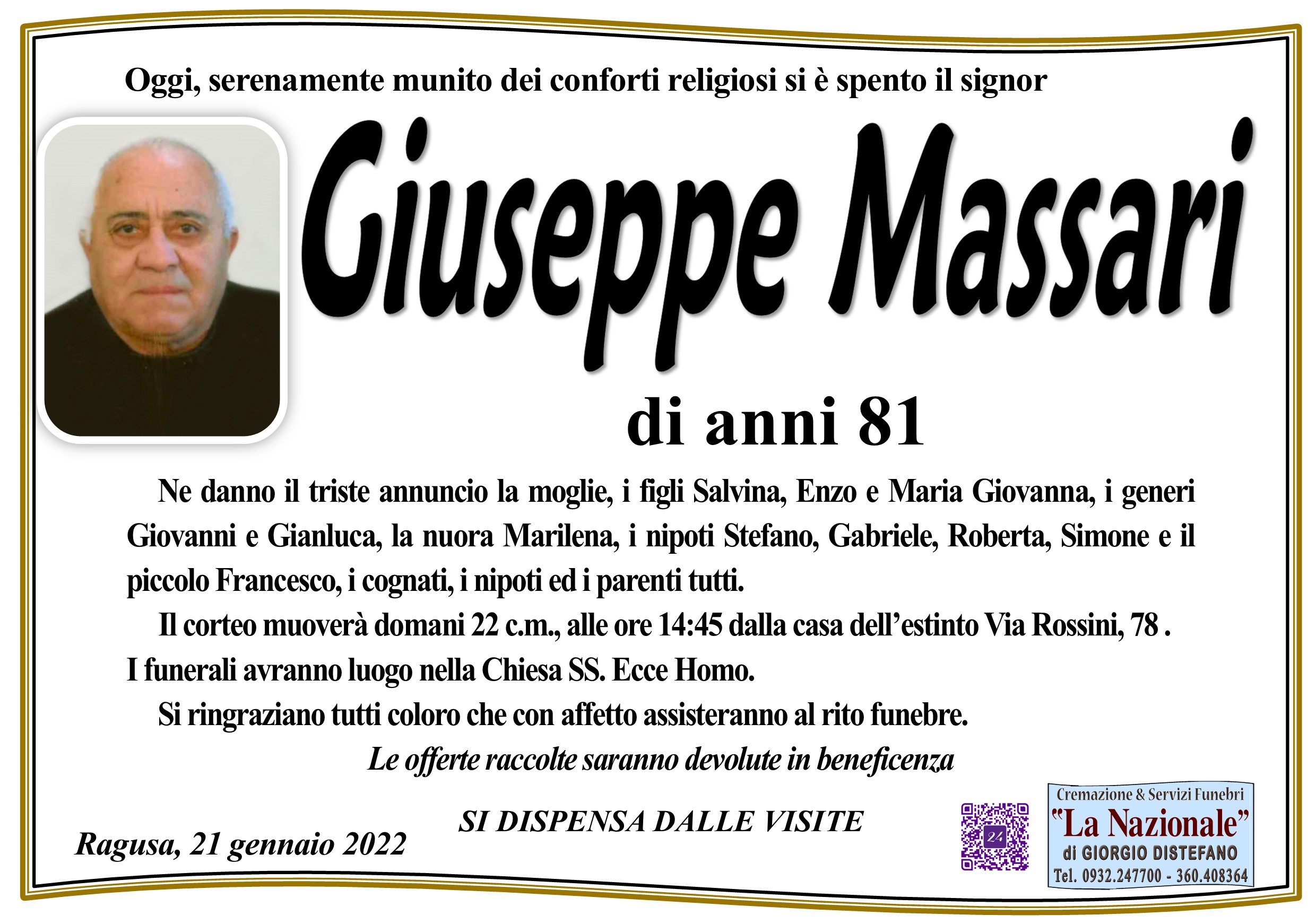 Necrologi: Giuseppe Massari