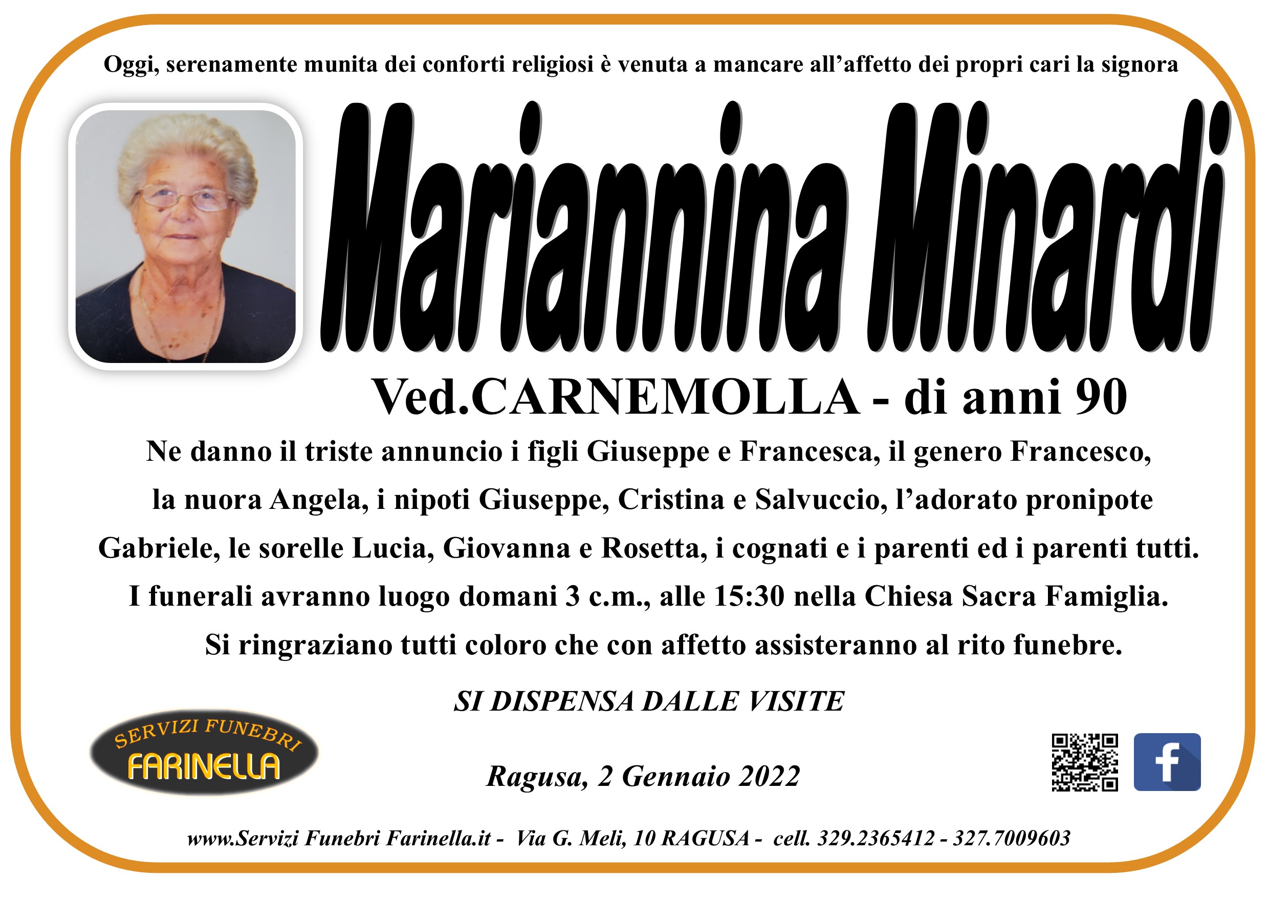 Necrologi: Mariannina Minardi