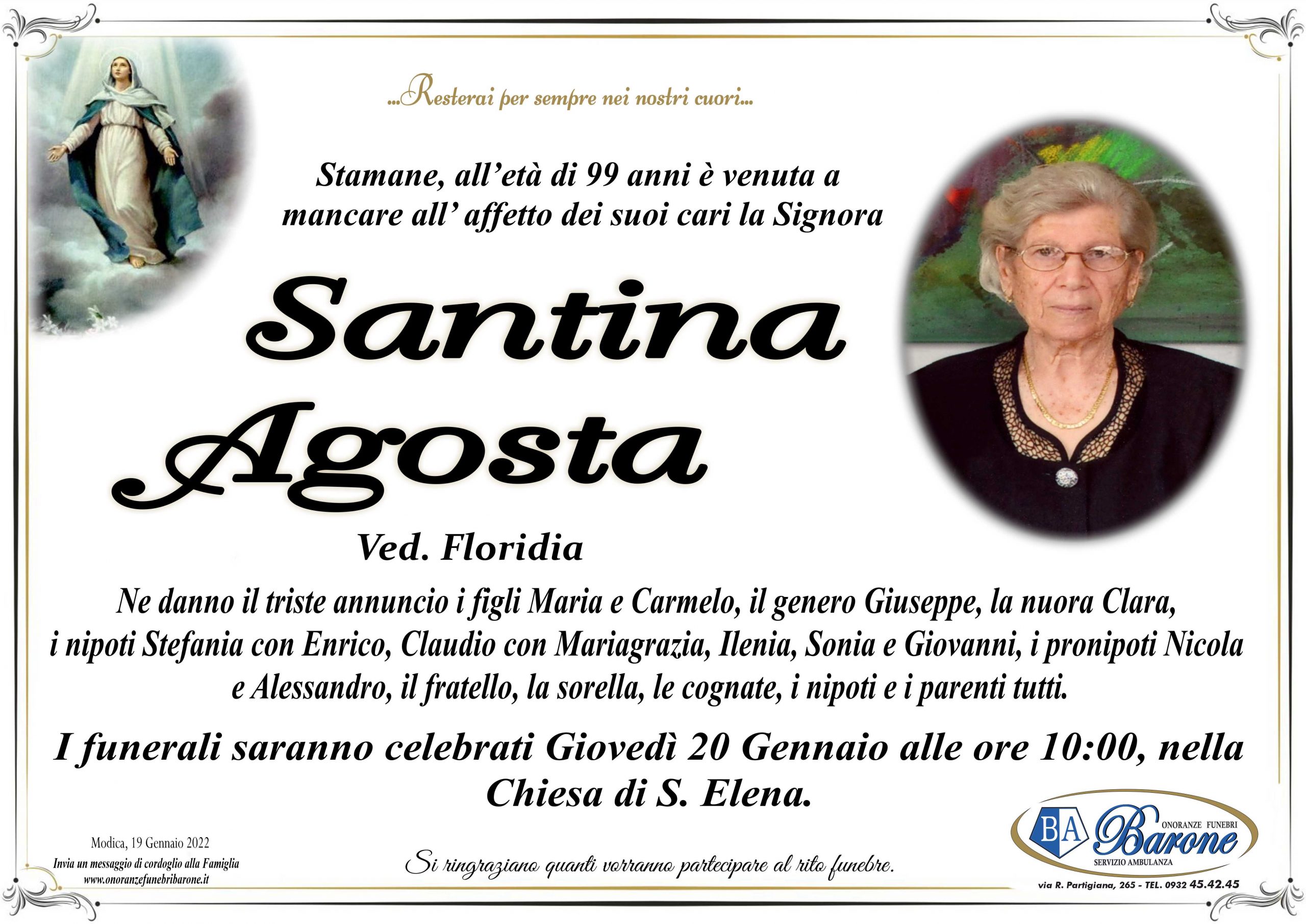 Necrologi: Santina Agosta